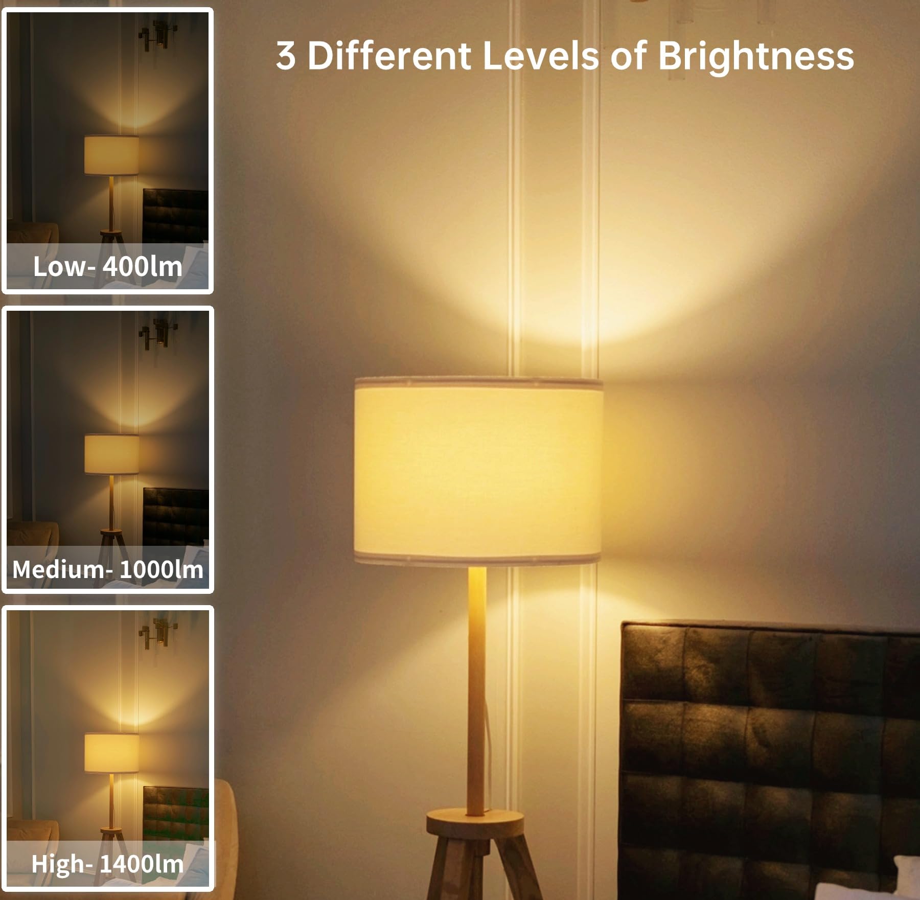 Vvh 3-Way Led Light Bulb 3/7/10W - 30/70/100W Equivalent Warm White 2700K, A19 E26 Base Three Way Light Bulbs For Reading, Table