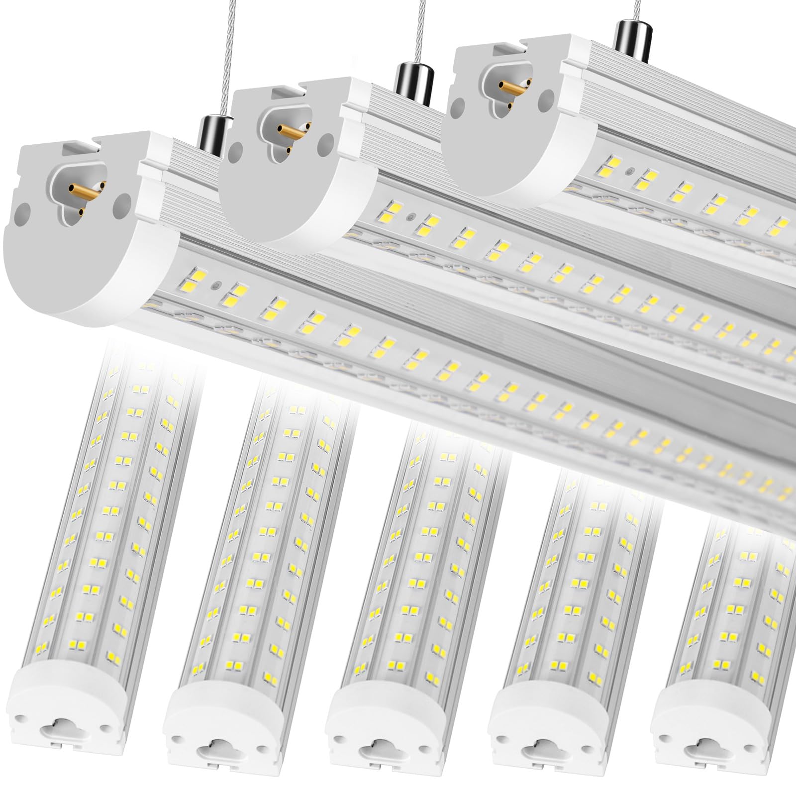 Phiwicsh 8Pack 8Ft Led Shop Light, U Shape 125W Integrated Led Tube Light, 6500K Clear White, 20000Lm Super Bright Led Lighting,