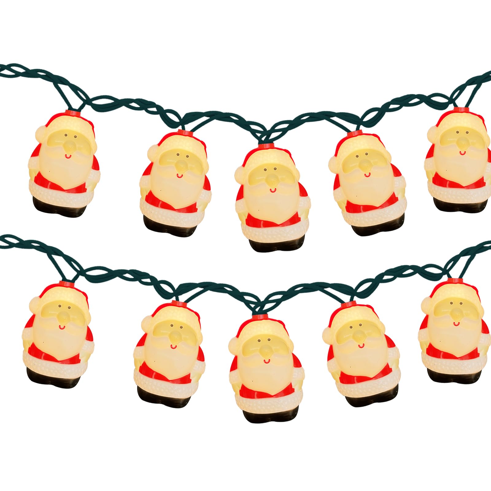 8.5Ft Christmas Santa Claus String Lights Outdoor, 10 LED Christmas Santa-Shaped Decorative Lights Lights Waterproof UL Listed f