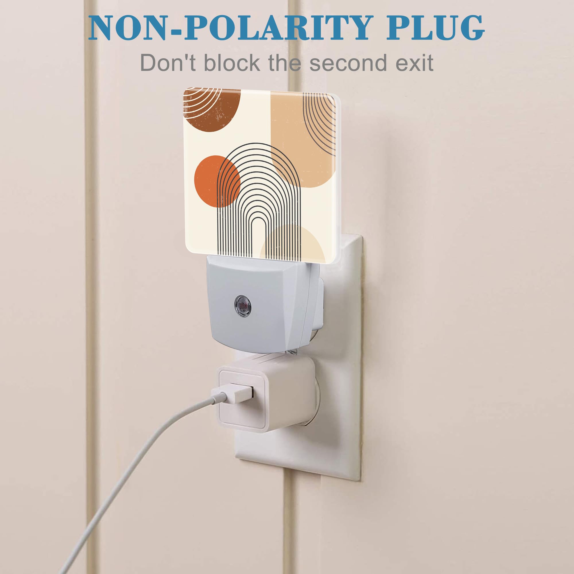 Uiaoiais Plug In Night Lights Bohemian Art Abstract Lines Nightlight Plug Into Wall Dusk To Dawn Sensor Led Night Light For Kid