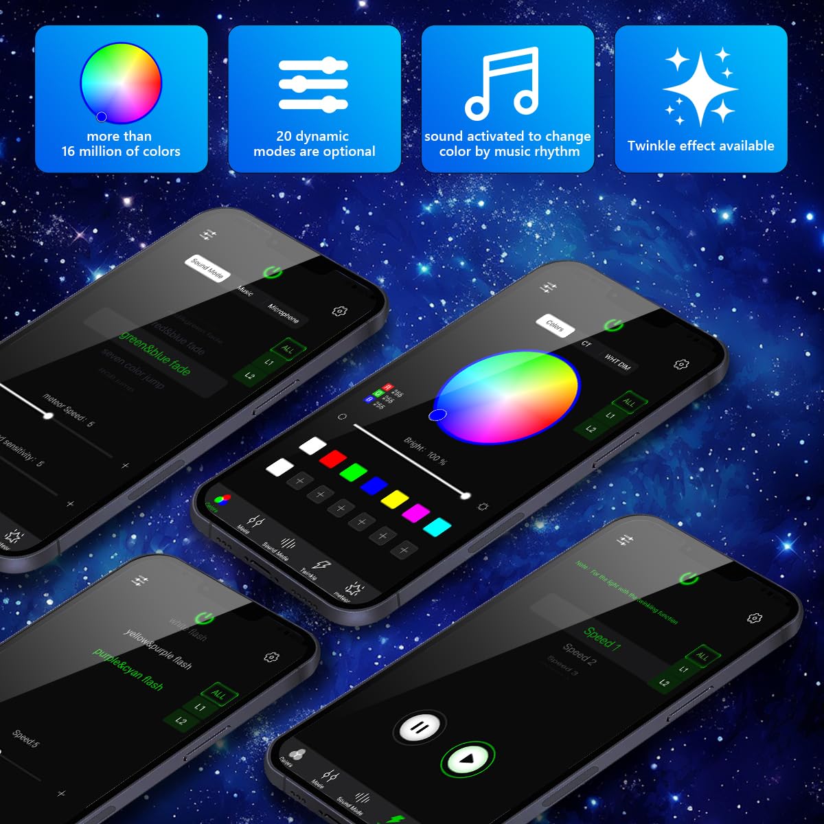 Amki High Brightness 50W Twinkle Sound Mode Rgbw Light Source Engine Driver Remote/App Control Starlight Box Motor For Fiber Opt