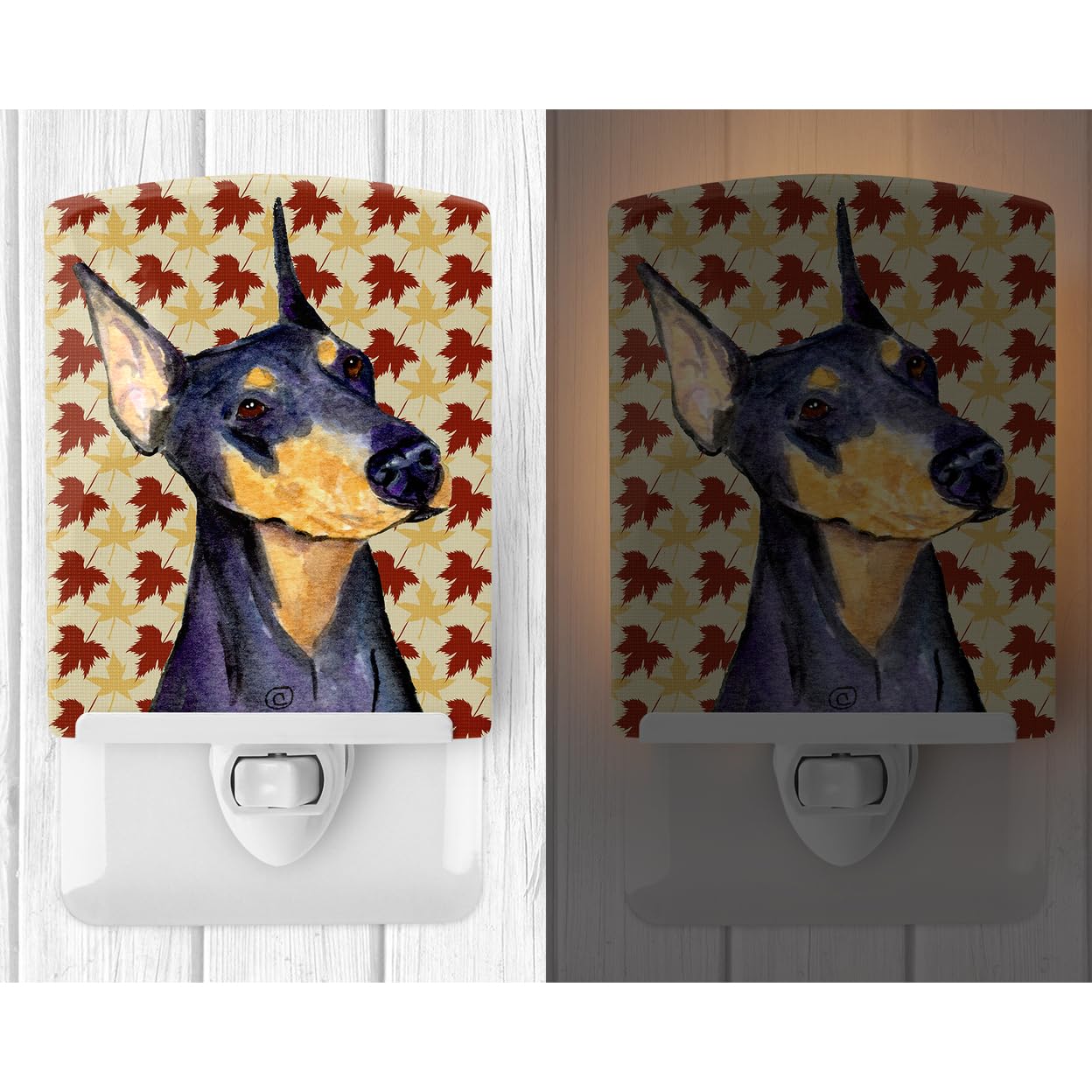 Carolines Treasures Doberman Night Light, Ceramic, UL-Certified, 6x4x3in, Multicolor, Model SS4361CNL