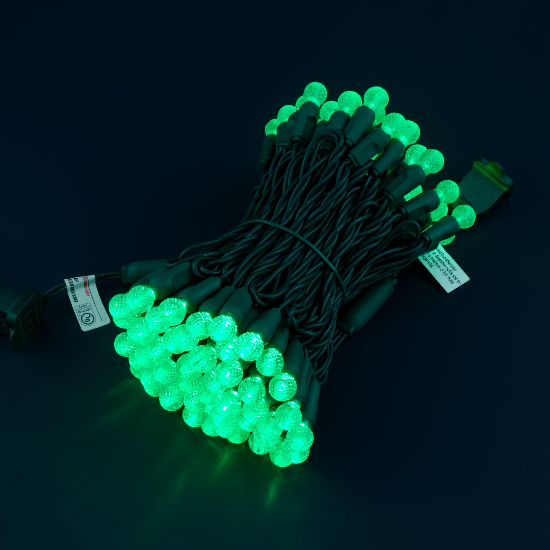 Sweet Shine 100 Green Raspberry One-Piece Led Christmas Lights, 33 Ft Green Cord High Waterproof Ul Certified G12 Outdoor String