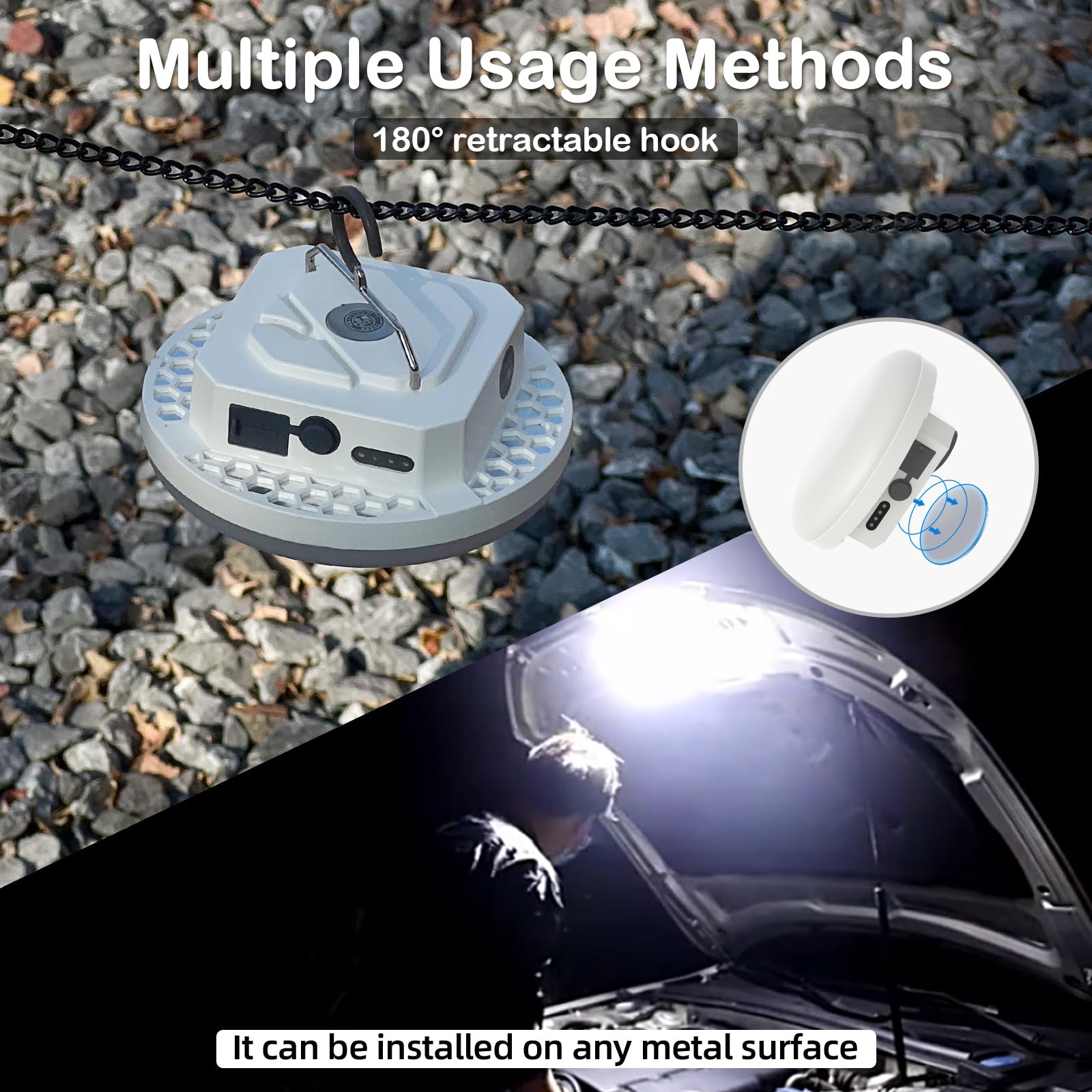 10000Mah Rechargeable Hanging Tent Lighting  Portable 30W 4000Lm Led Camping Lantern With Magnet  4 Lighting Modes  Ipx5 Waterproof Led Flashlight For Emergency