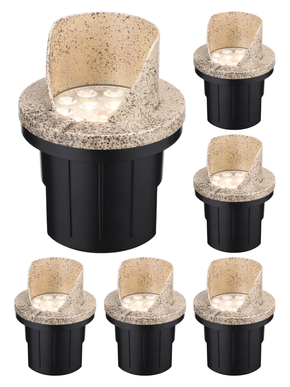 LEONLITE 6W Well Lights Landscape LED In Ground Outdoor, Shielded Top, Low Voltage 12-24V AC/DC, IP67 Waterproof Aluminum in-Gra