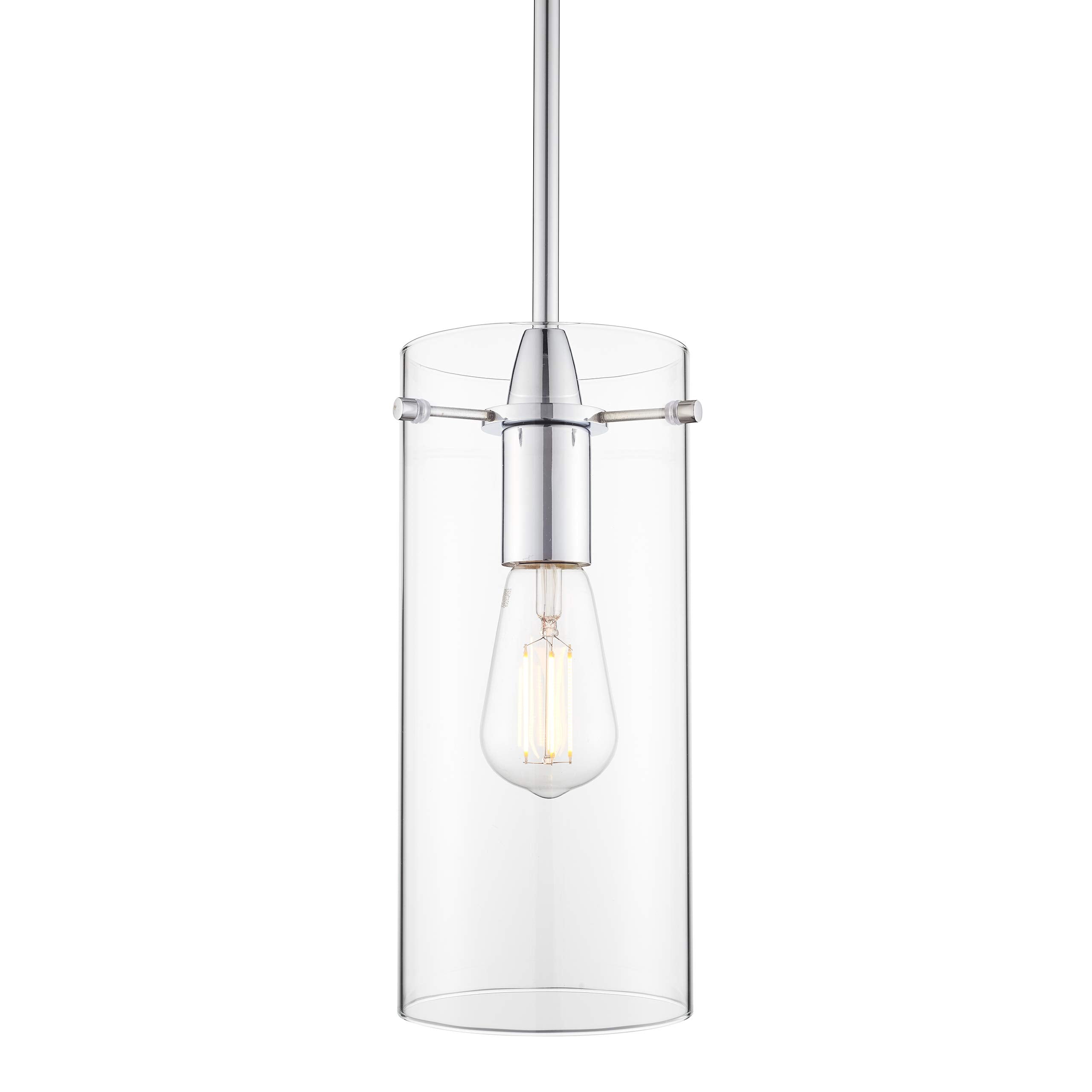 Chrome Pendant Lights Kitchen Island - Large Clear Glass Pendant Light Fixture