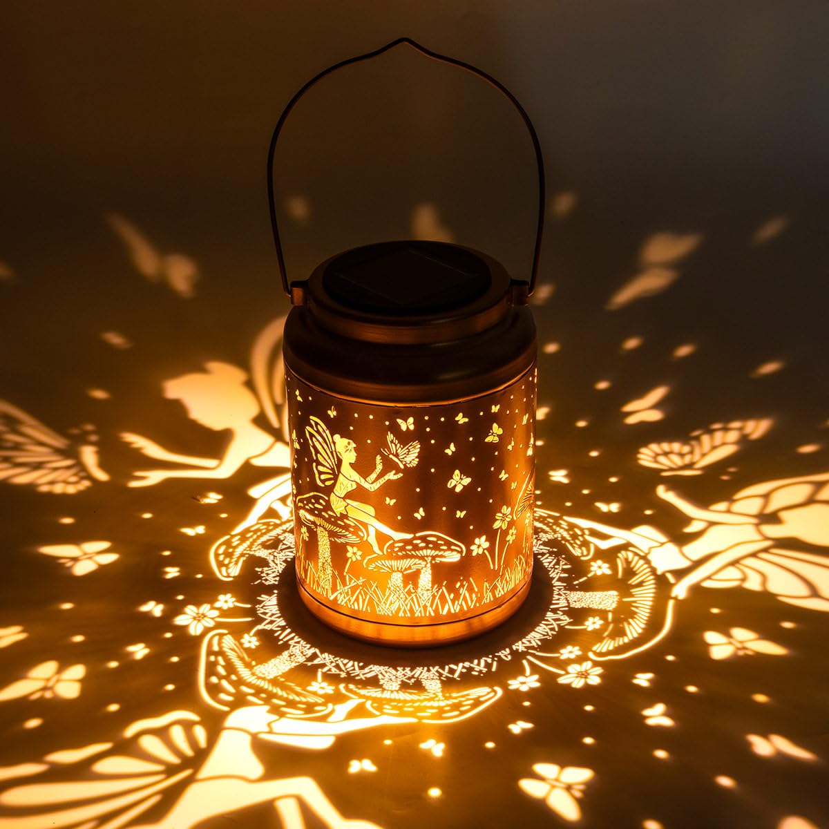 RESNICE Outdoor Waterproof Fairy Solar Lanterns Metal Hanging Garden Light Decorative Solar Powered Lamp for Garden Backyard Pat