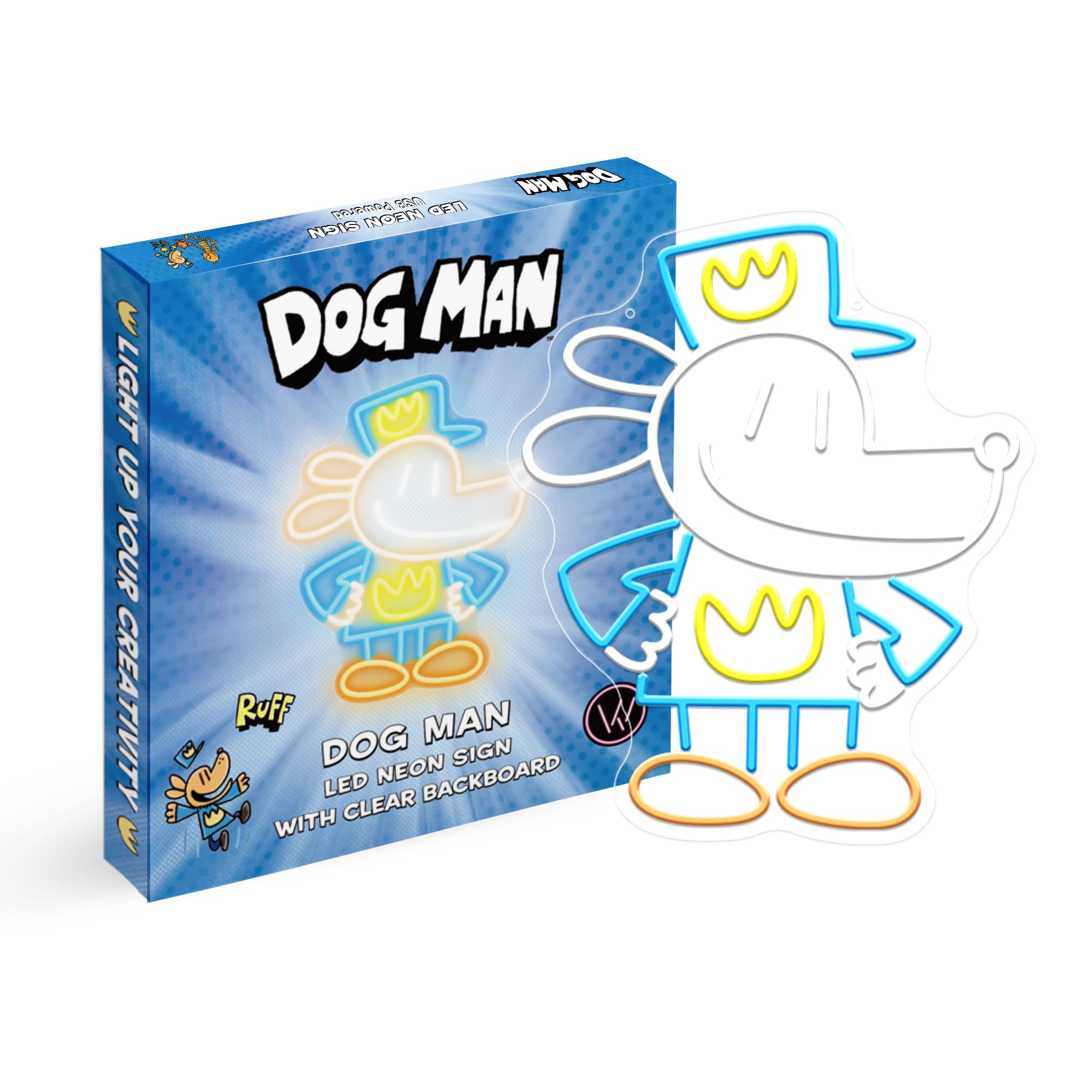 WMAT Dog Man Neon Sign - LED Wall Decor Light, 12.4" x 15", Polycarbonate, WIKI-001, Perfect for Kids' Room & Parties