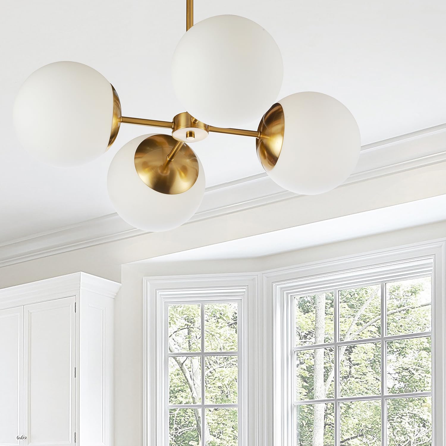 Dainolite 4 Light Chandelier, Aged Brass Finish, Model DAY-244C-AGB