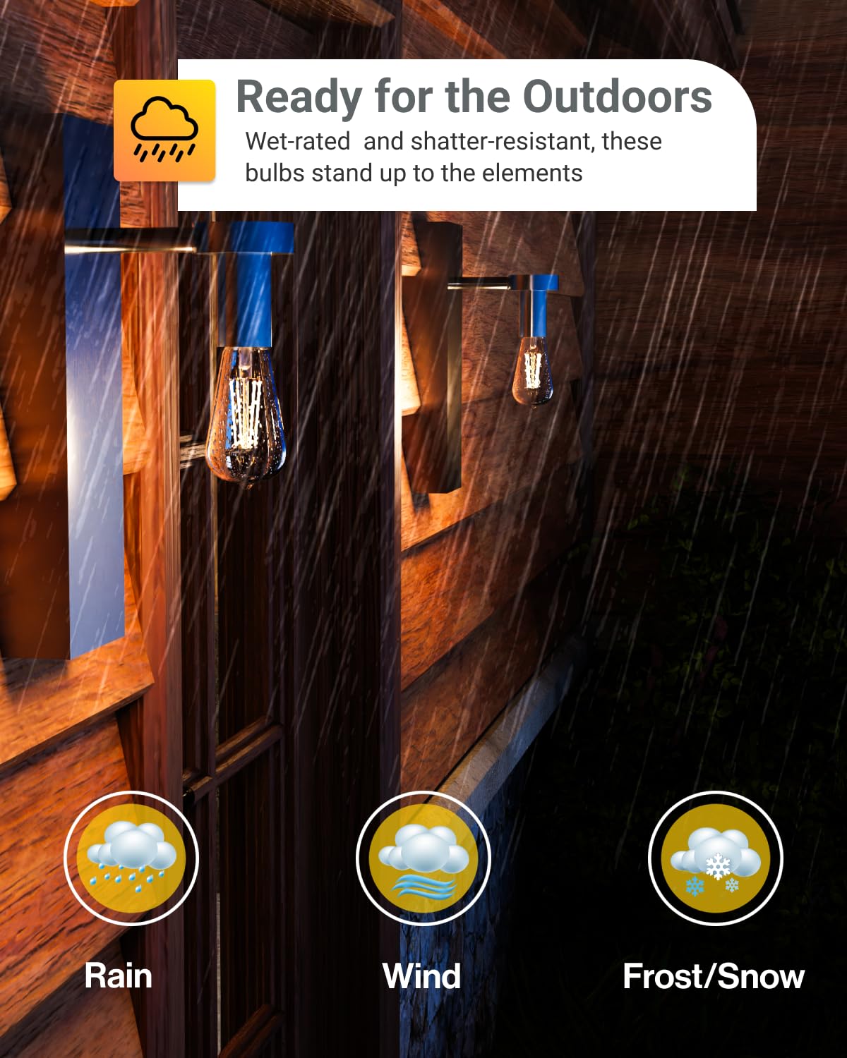 Sunco Dusk To Dawn Led Outdoor Lights Bulb, St64 Edison Style Automatic Light Sensing Bulbs, 800 Lm, 7W (60W Equivalent), 5000K