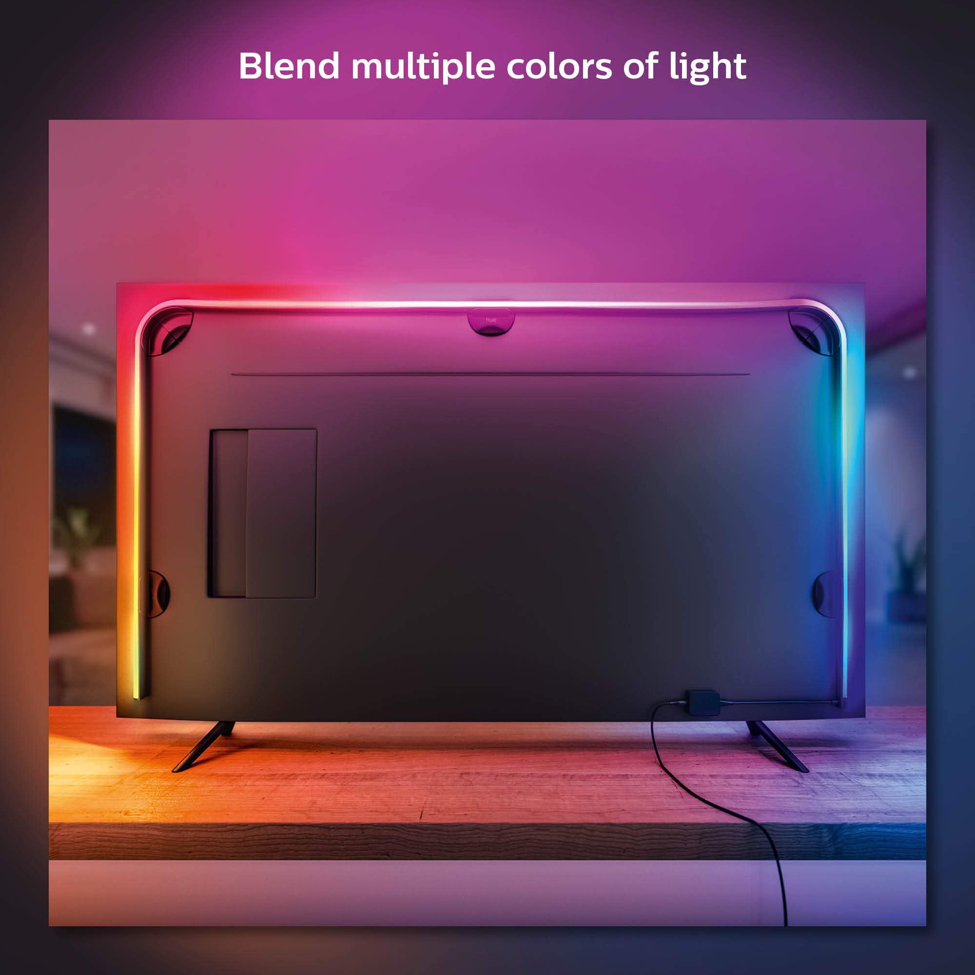 Philips Hue Gradient LightStrip 55" - Sync with TV & Music, Black, Model 560409, Requires Hue Bridge & Sync Box