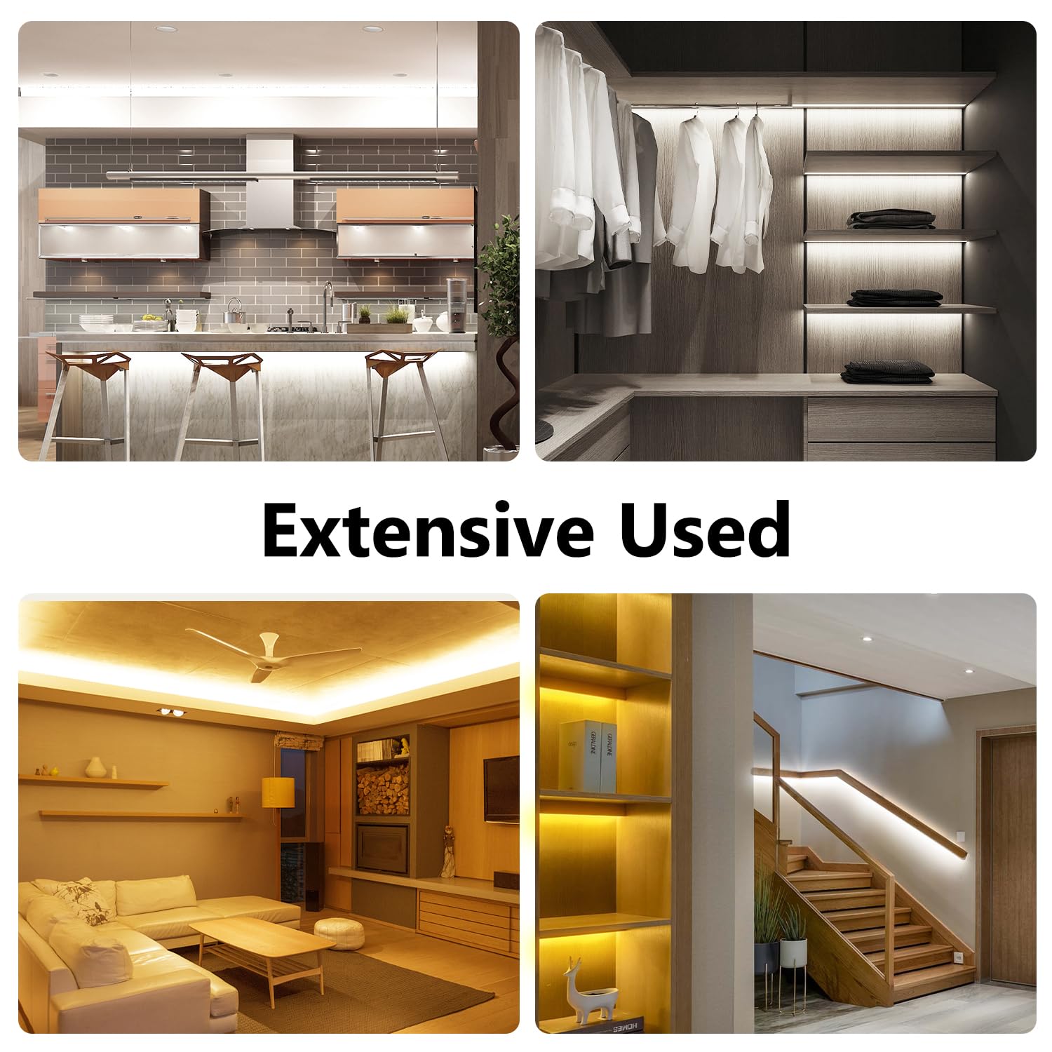 Phopollo Cob Led Strip Lights, 608 Leds/M High Density Flexible 24V Led Lights With Remote & Touch Control, Dimmable 2700K-6500K