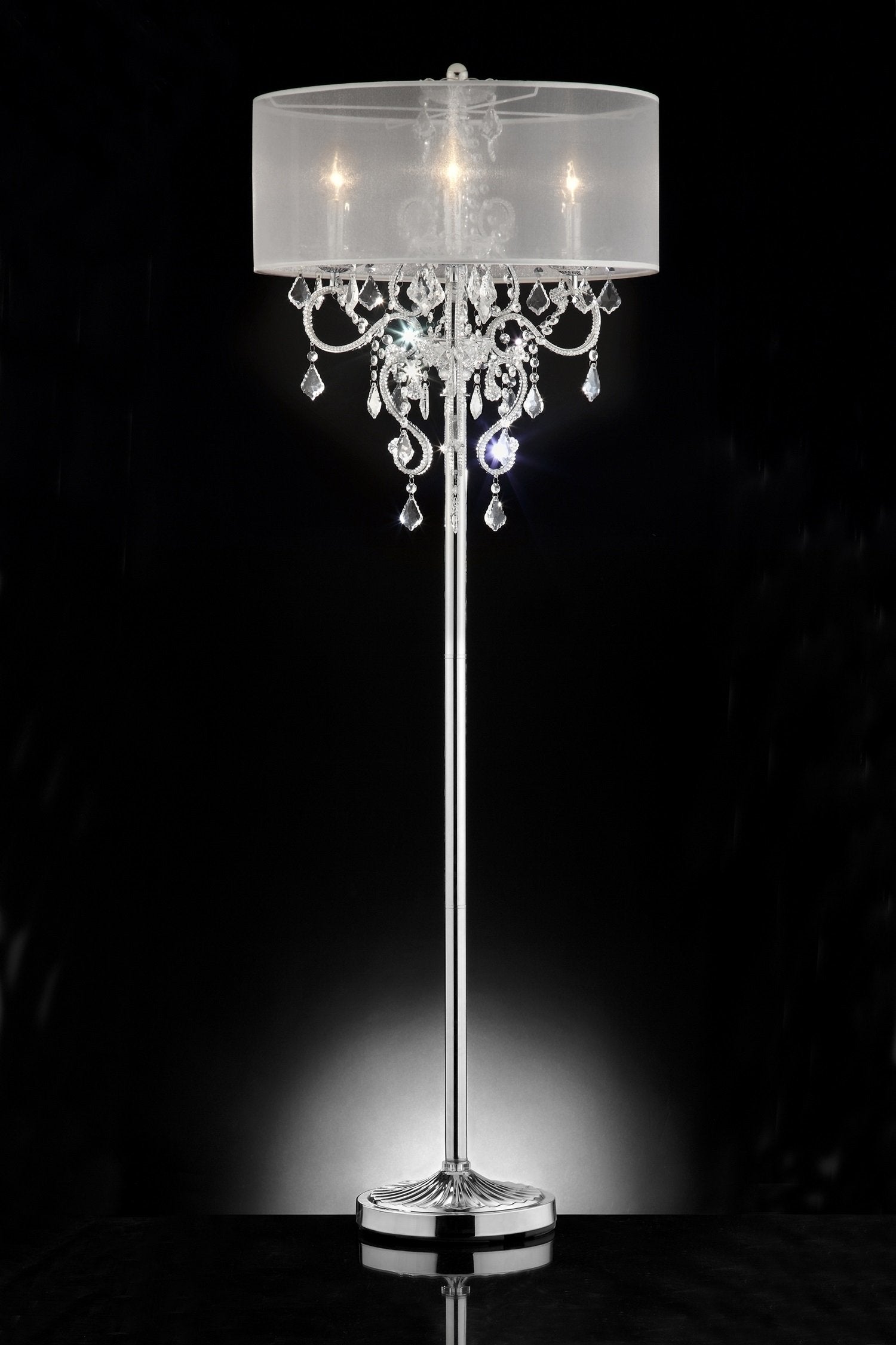 OK Lighting OK-5153F 63 H Evangelia Floor Lamp , White