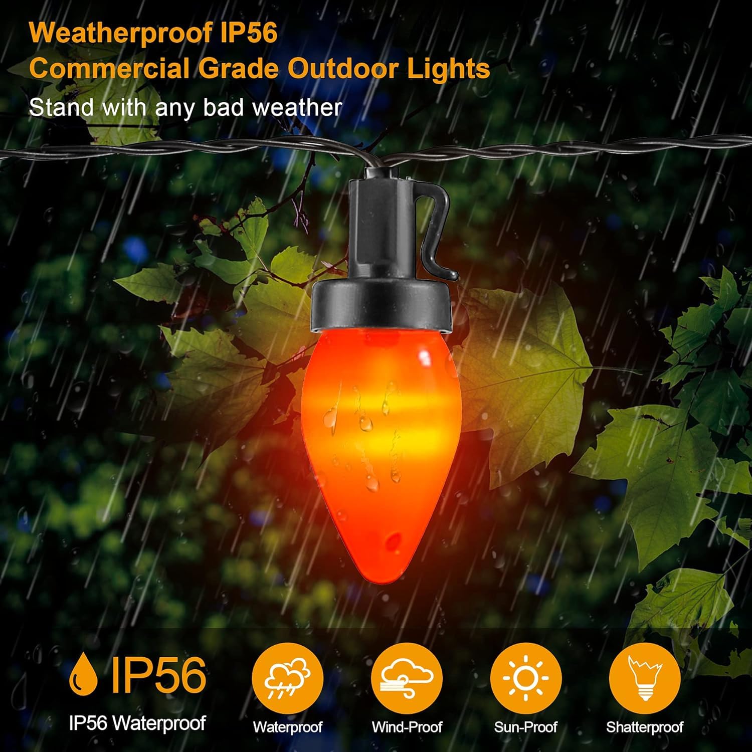 RECESKY Halloween String Lights - 50 LED, 24Ft, Orange & Purple, 8 Modes, Plastic, Plug Model LCHLED100L/2F