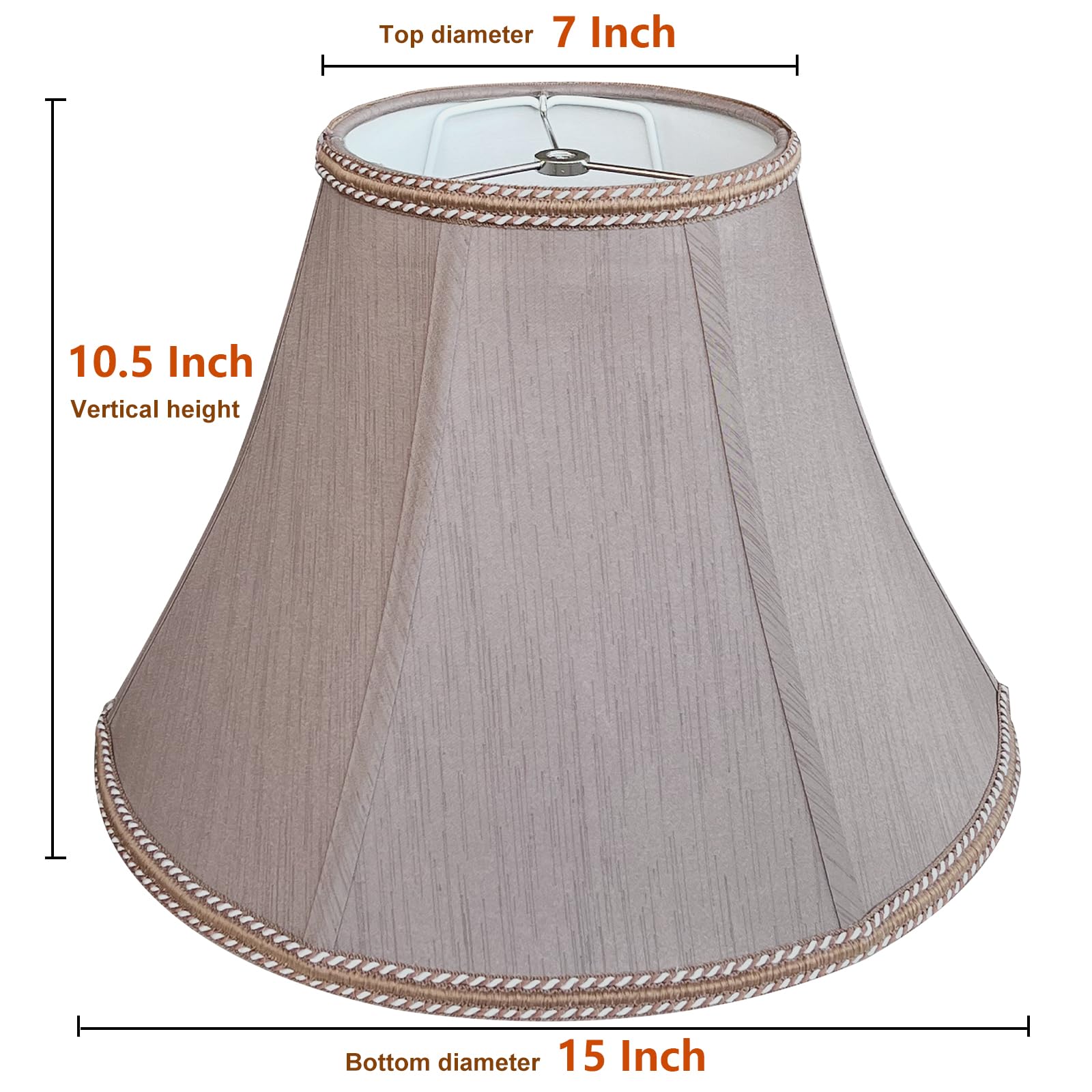 TOOTOO STAR Large Drum Lamp Shade, 12x16x11in, Brown Linen Fabric, Model SX0215CF