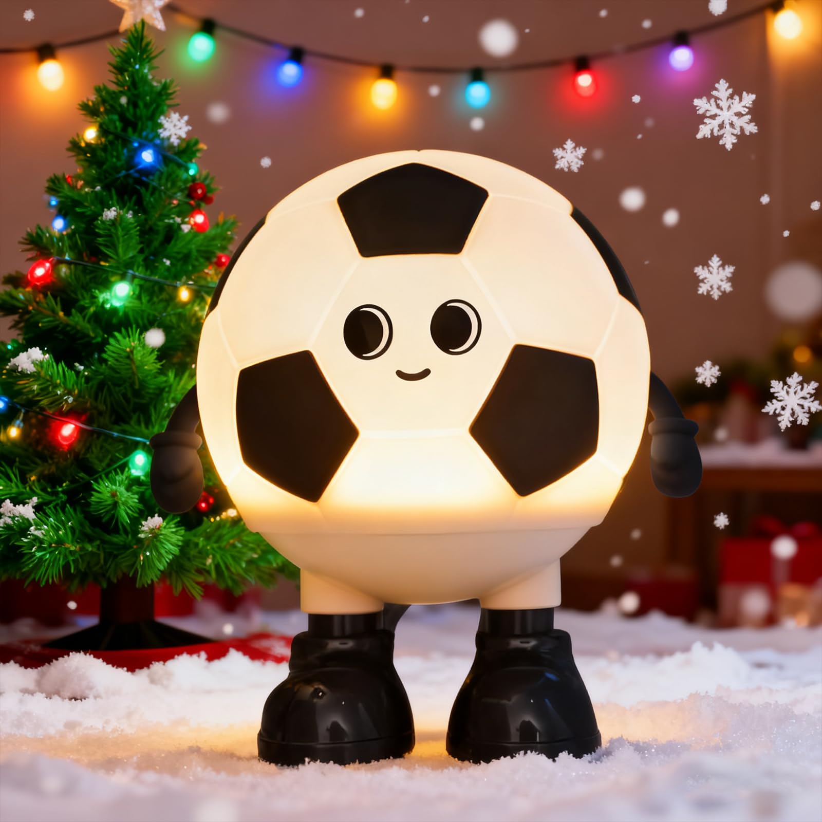 Hpydiy Cute Soccer Ball Fun Night Light - Dimmable Rgb Touch Control Lamp  Usb-C Rechargeable  Stress Relief Toy For Sports Fans  Home Decor And Gift
