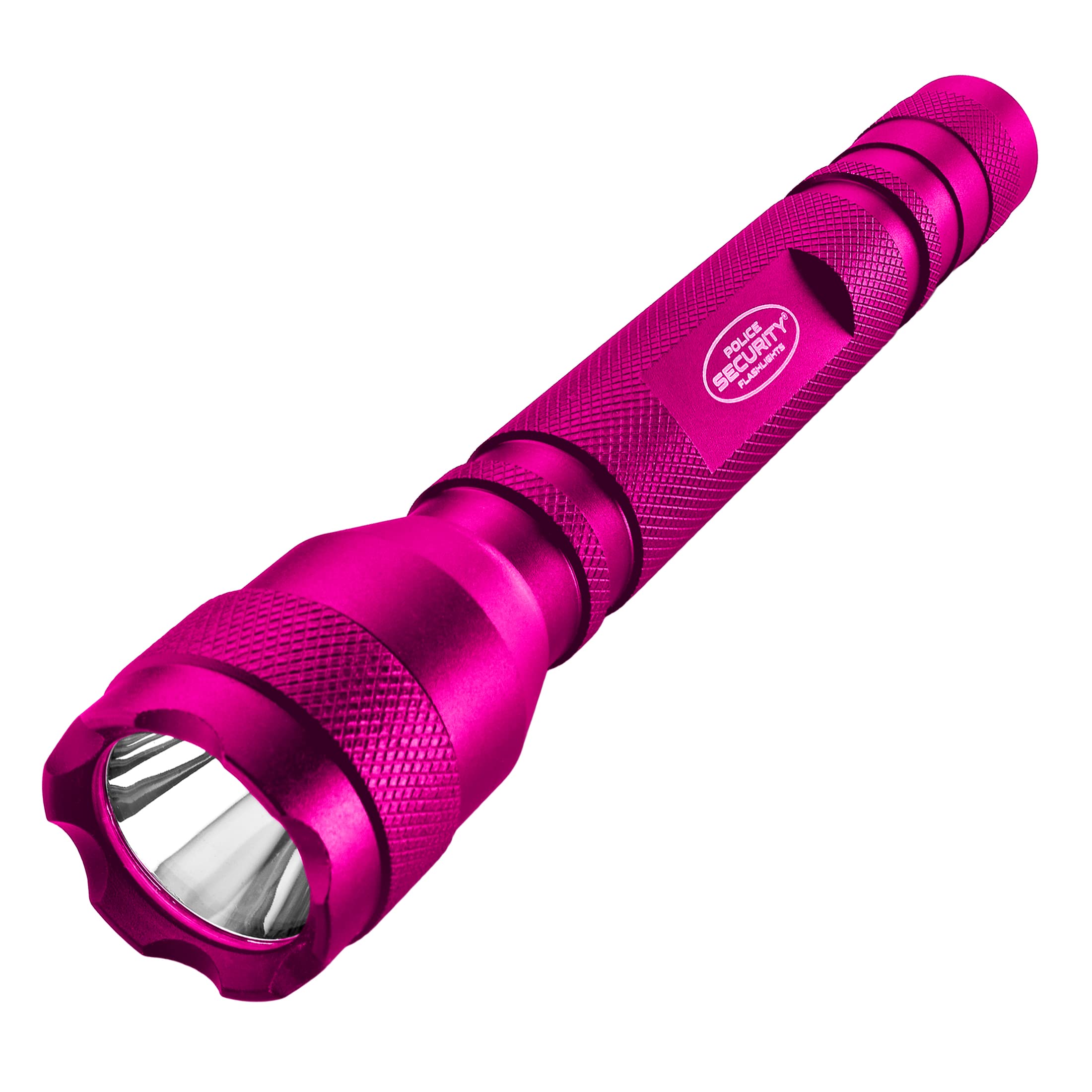Police Security LED Flashlight - 180 Lumens, 150m Beam, Compact, Water Resistant, Aluminum, Pink
