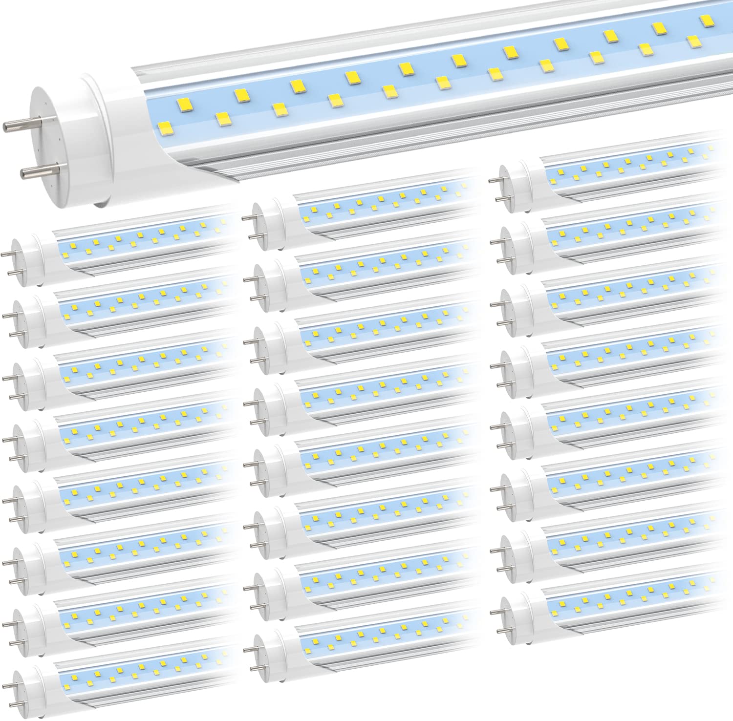 Jesled T8 T10 T12 4Foot Led Type B Tube Light Bulbs, 24W 4Ft Dual-End Led Fluorescent Bulbs (65W Equivalent), 5000K Daylight 300