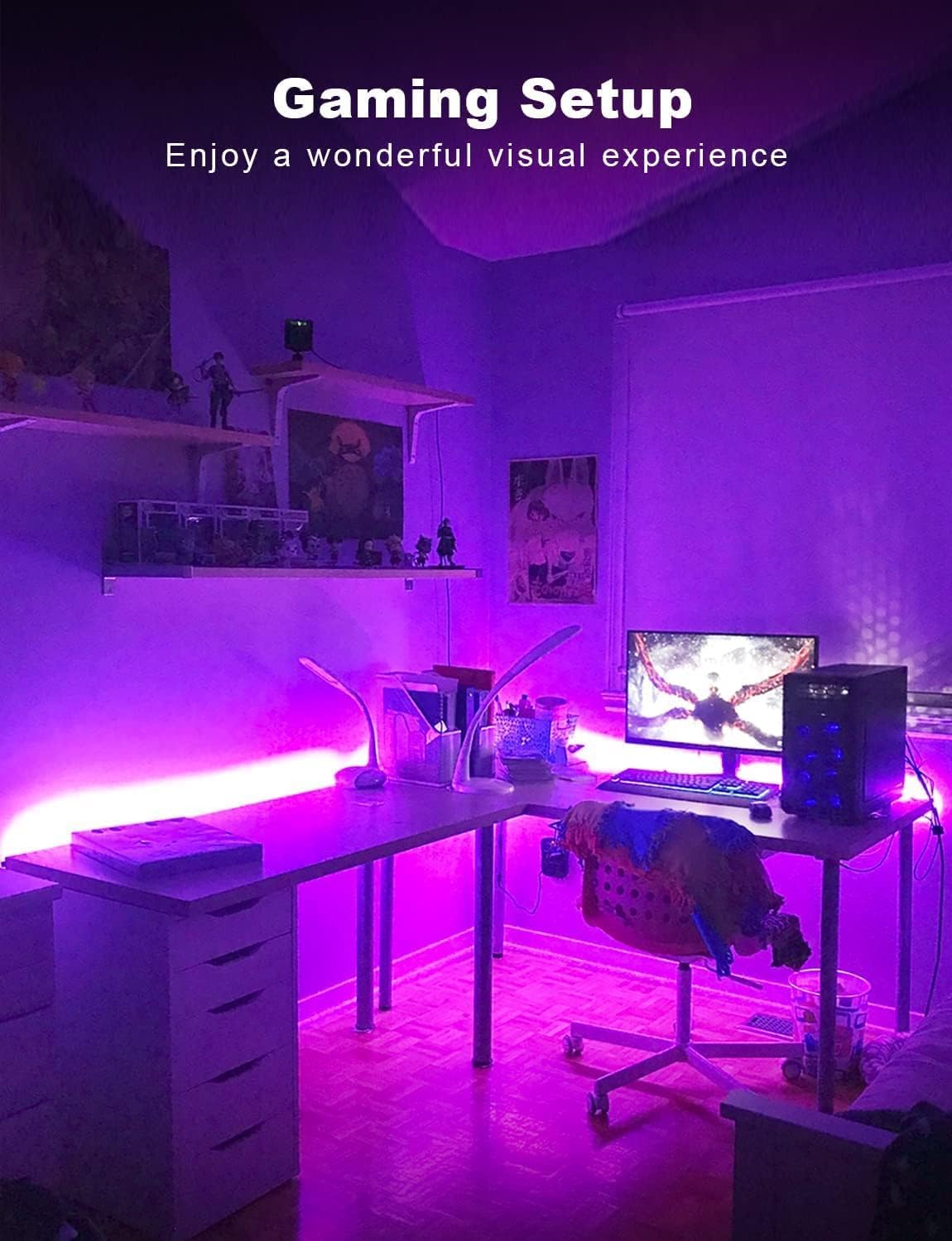 DAYBETTER Smart RGB LED Strip Lights, 300ft, App Control, Multicolor, Model TCF0233124G-JA01