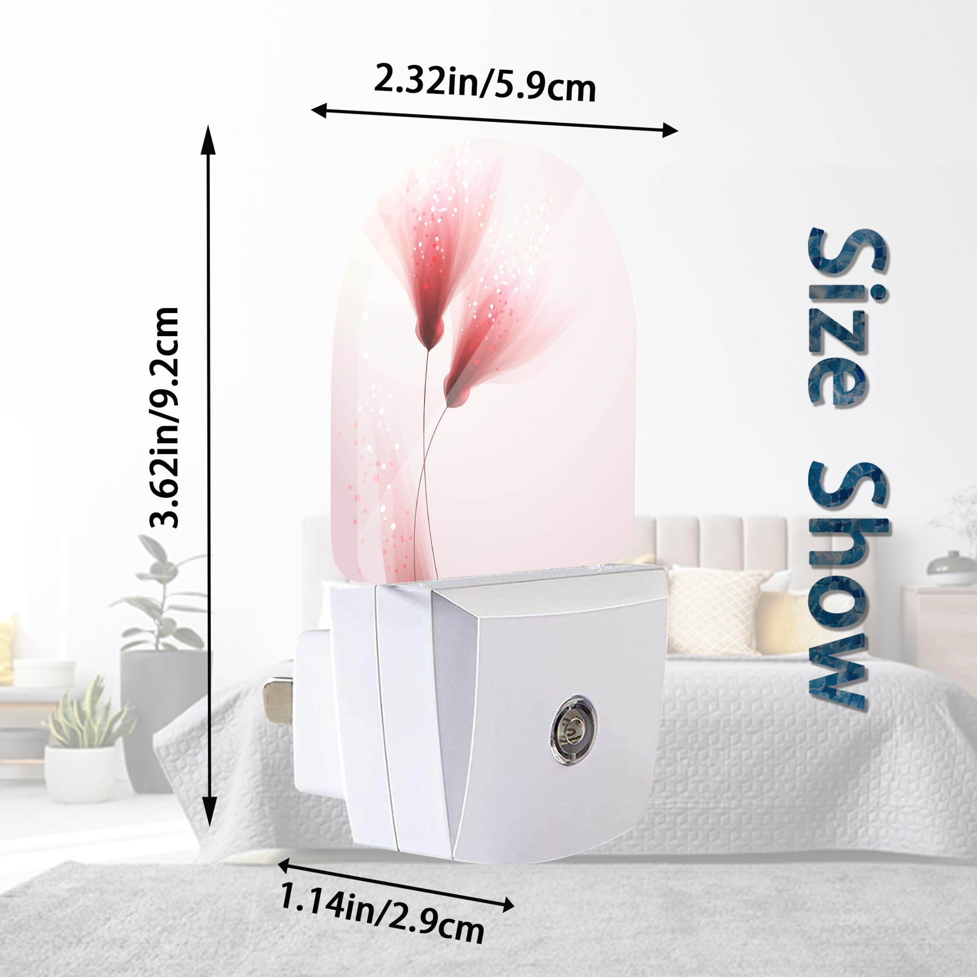 Axxitude Glittering Pastel Flower Night Lights Plug Into Wall For Girls Boys Room,Night Light Led Lamp Dusk To Dawn Sensor Round