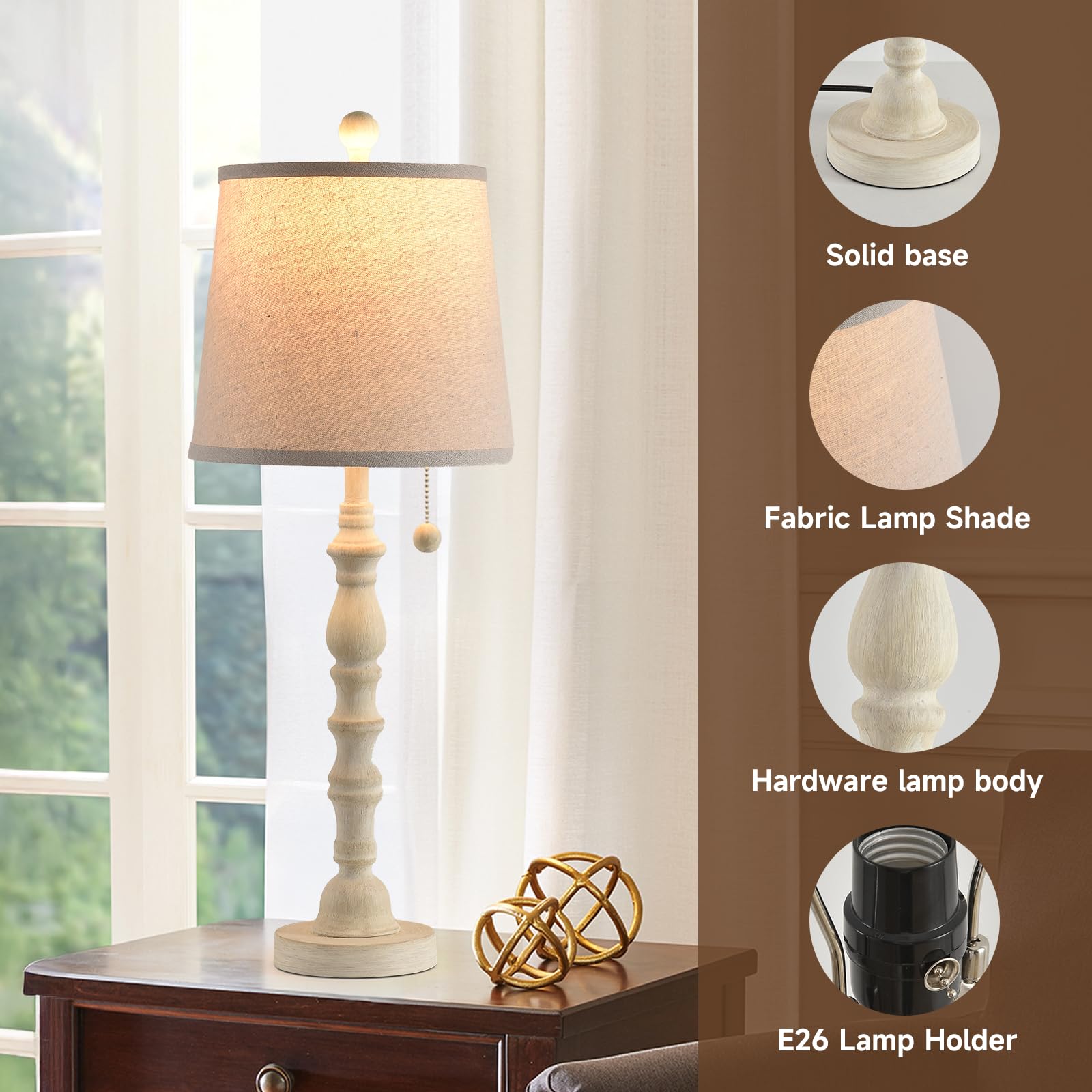 Lamps Set Of 2 Modern Farmhouse Table Lamp Bedside Reading Lamps Living Room End Tables Set Lamp For Night Stands Bedroom Night