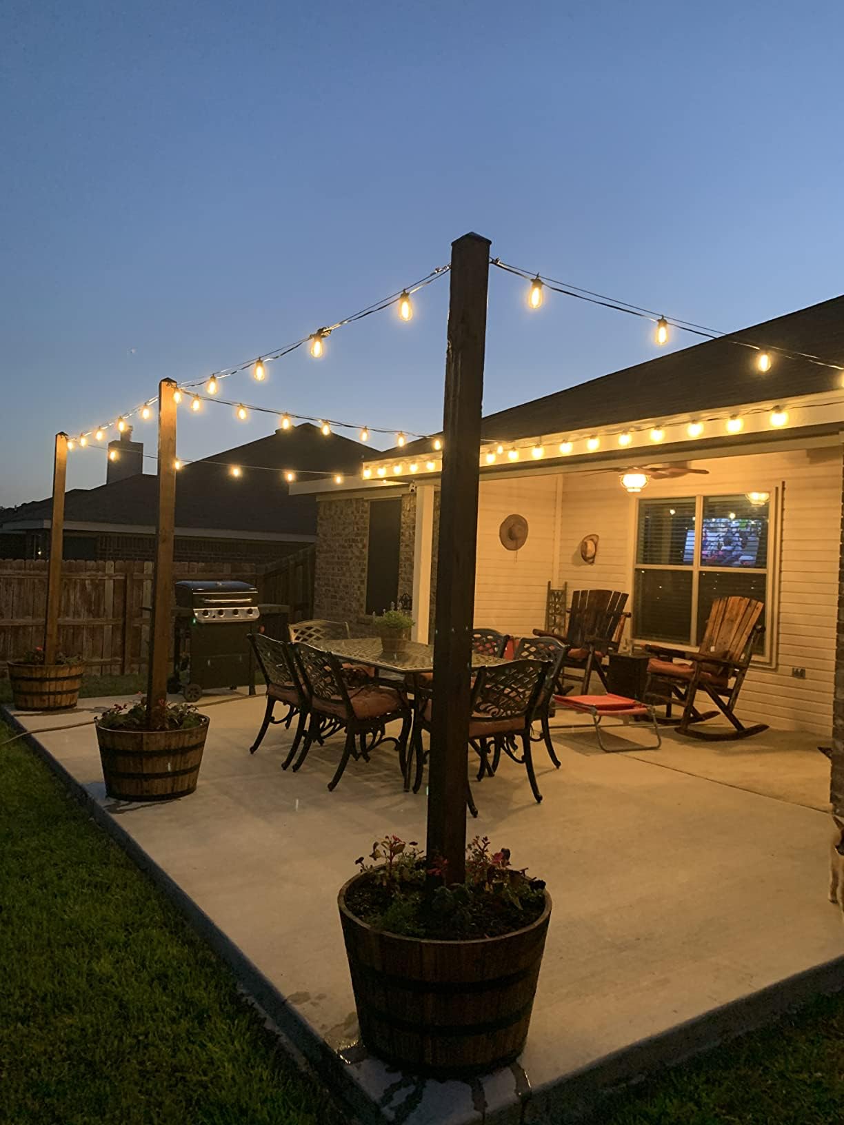 Meidaoduo Outdoor String Lights 26FT 13+1 S14 Bulbs IP65 Waterproof 2200K Copper