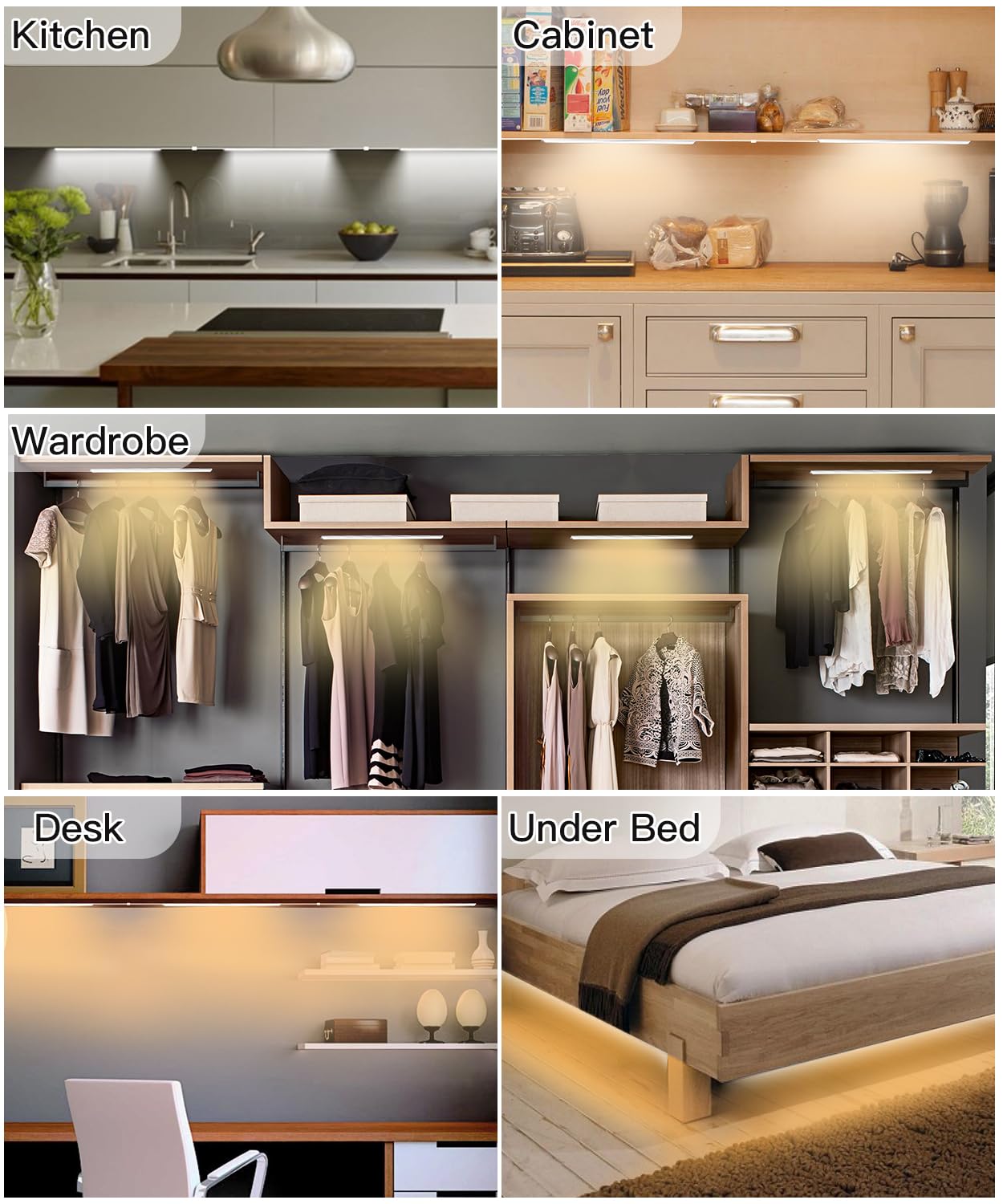 Dtqj Motion Sensor Light Indoor,12 Inch Ultra Thin Under Cabinet Lights,Dimmable 2700-6000K Closet Lights Under Cabinet Lighting