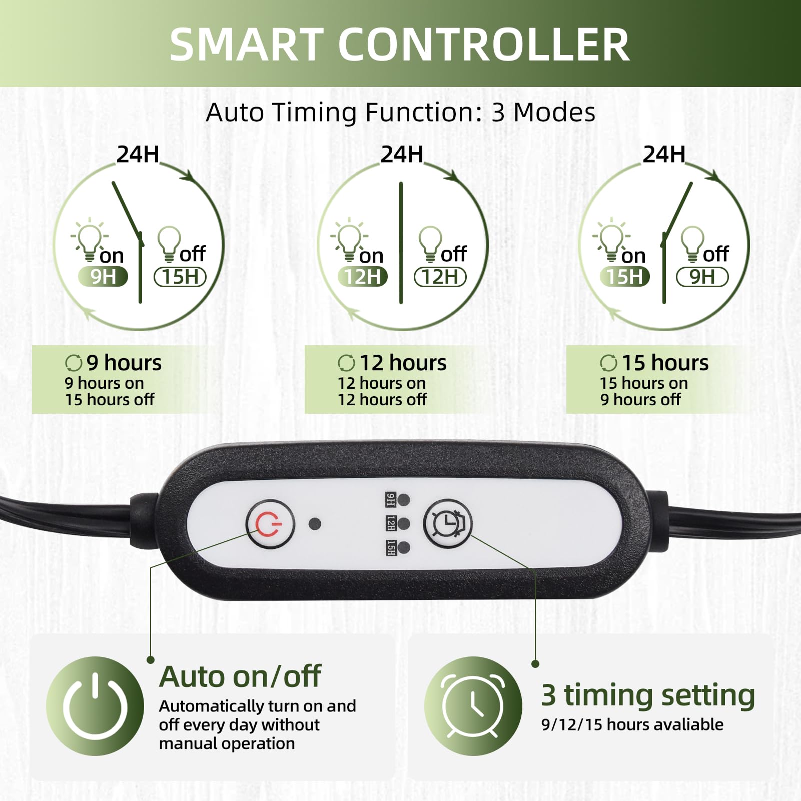 Hlite 18Inch 2 Pack Led Grow Lights - Linkable Grow Lights For Indoor Plants, Full Spectrum Plant Lights Plug And Hanging Design With Auto On/Off Timer Hanging Grow Light From Seedling To Flowering