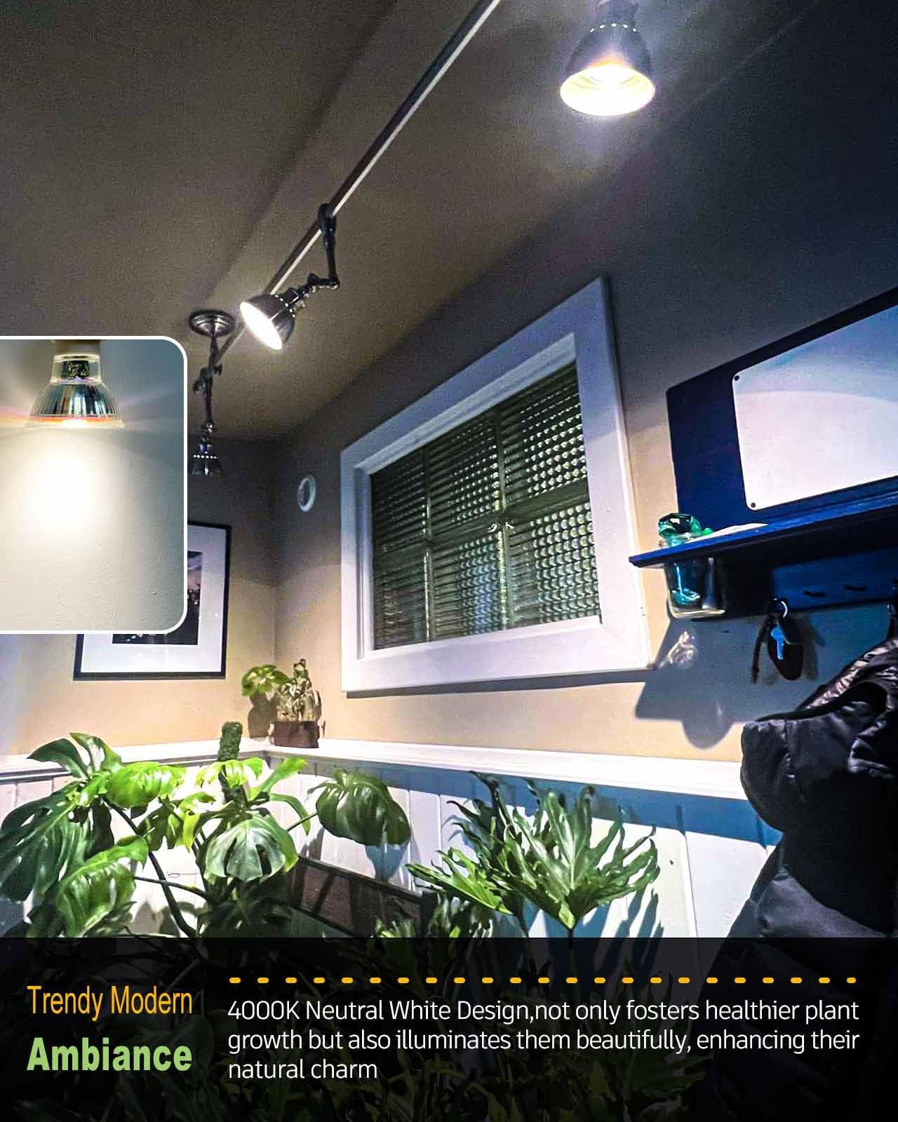 Dommia Grow Light, Gu10 Full Spectrum Grow Light Bulb, 5W Par16 Led Plant Light Bulb For Indoor Plants, Neutral White 4000K, 3-Count