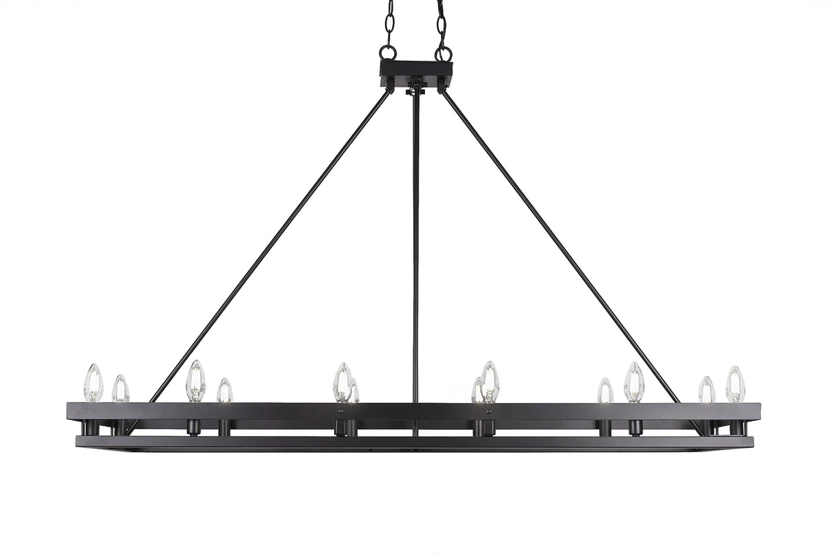 Toltec Lighting Belmont 12 Light Island in Matte Black (2742-MB)