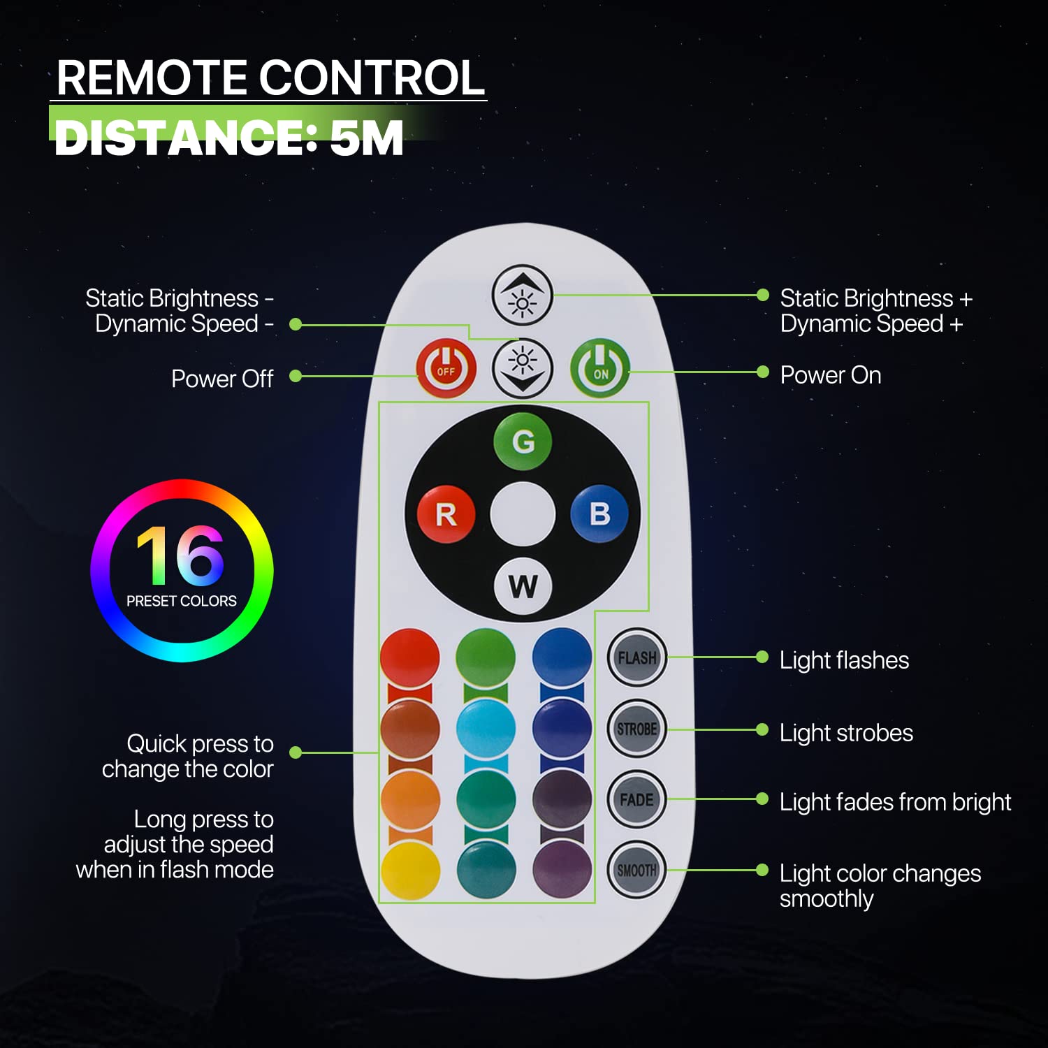 Magshion LED Mushroom Night Light, 21in Height, 16 RGB Colors, Dimmable, Rechargeable, Remote, Medium, White, Model MAG-A41-LED-DL-006