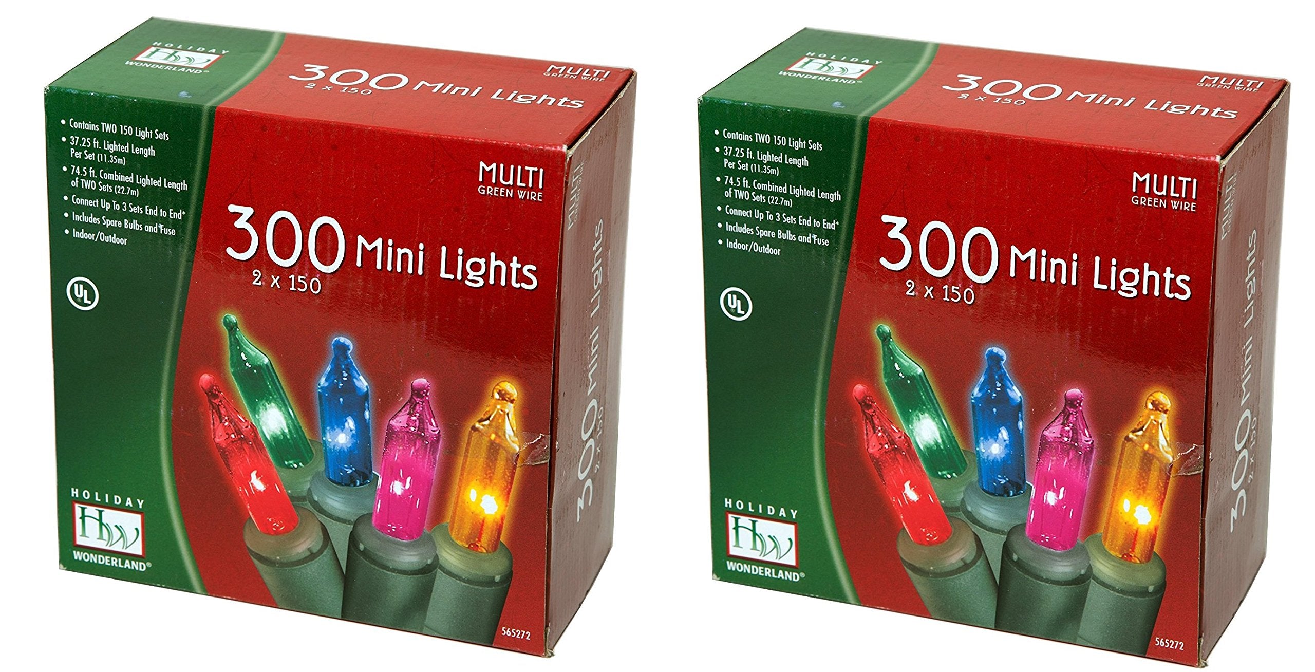 Noma/Inliten Holiday Wonderland 300 Mini Lights Set, Pack of 2, Green, Model SG_B0773L1THZ_US