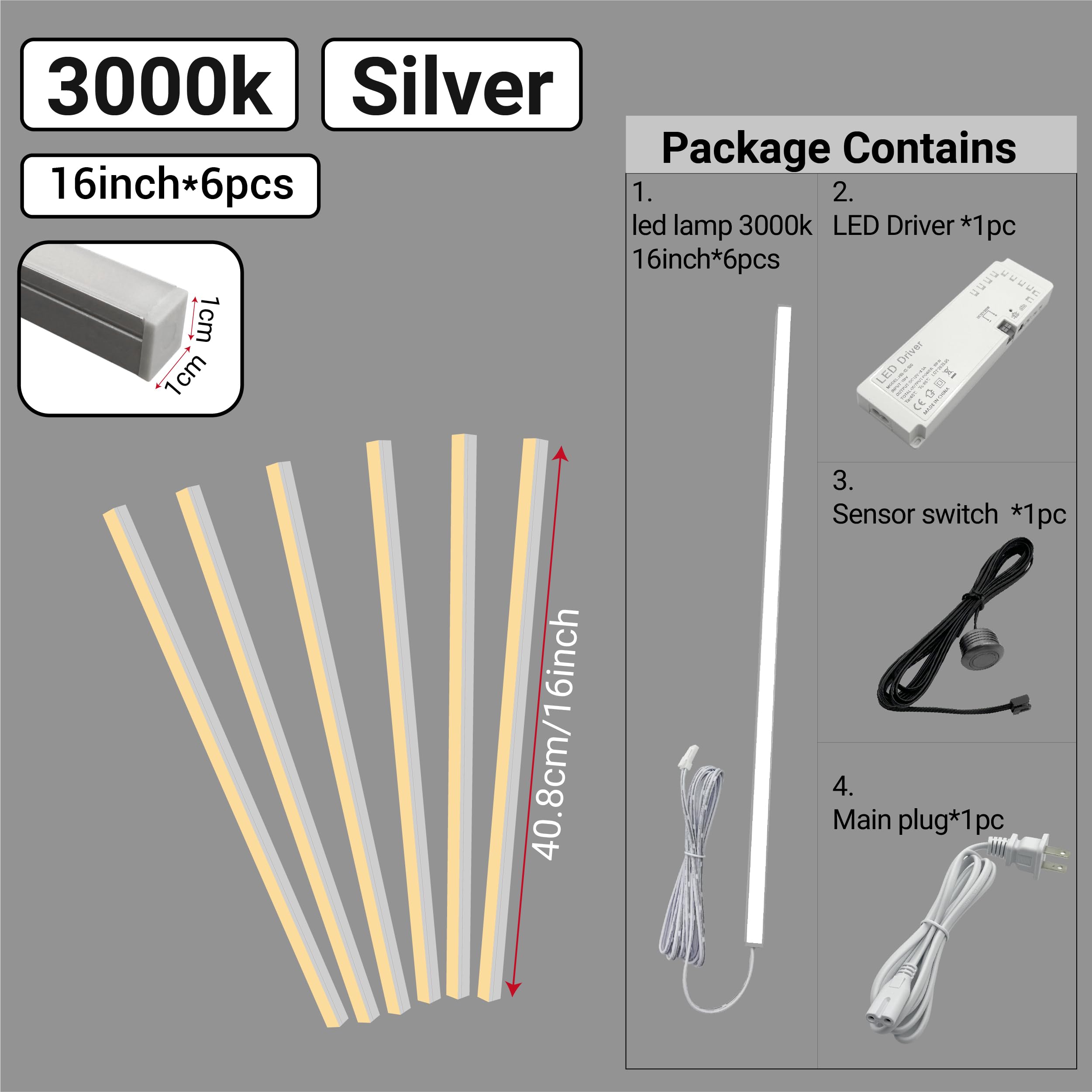 Hamrvl Led Recessed Lighting For Wood Slat Wall Panels - Dc12V 6Pcs 16In Self-Adhesive Wall Panel Lights With Smart Switch For Acoustic Panel Headboard Stair Under Cabinet Lighting - Warm White 3000K