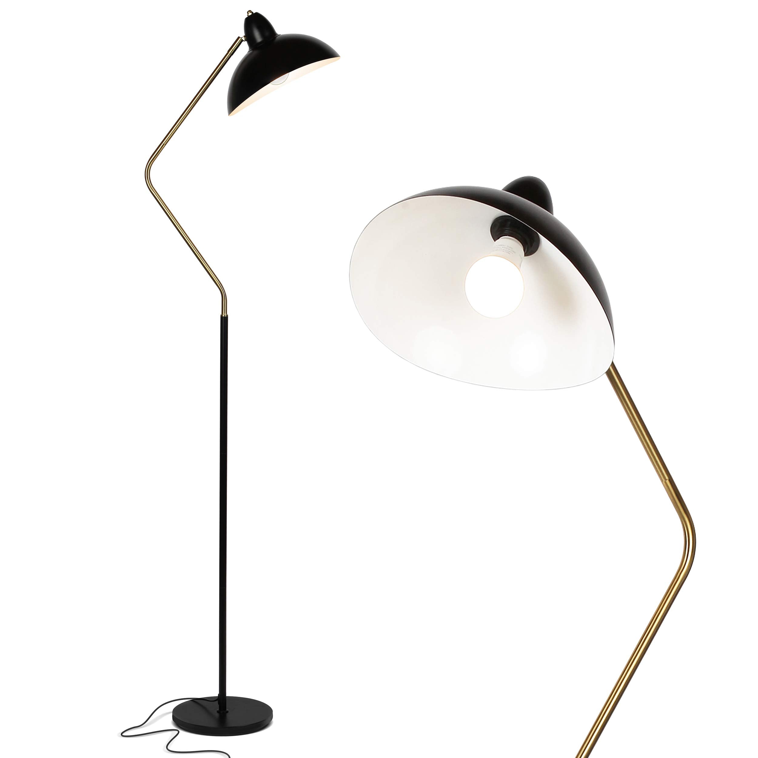 Brightech Swoop LED Floor Lamp, Tall Lamp with Adjustable Head, Modern Floor Reading Lamp for Over Chair, Living Rooms & Offices