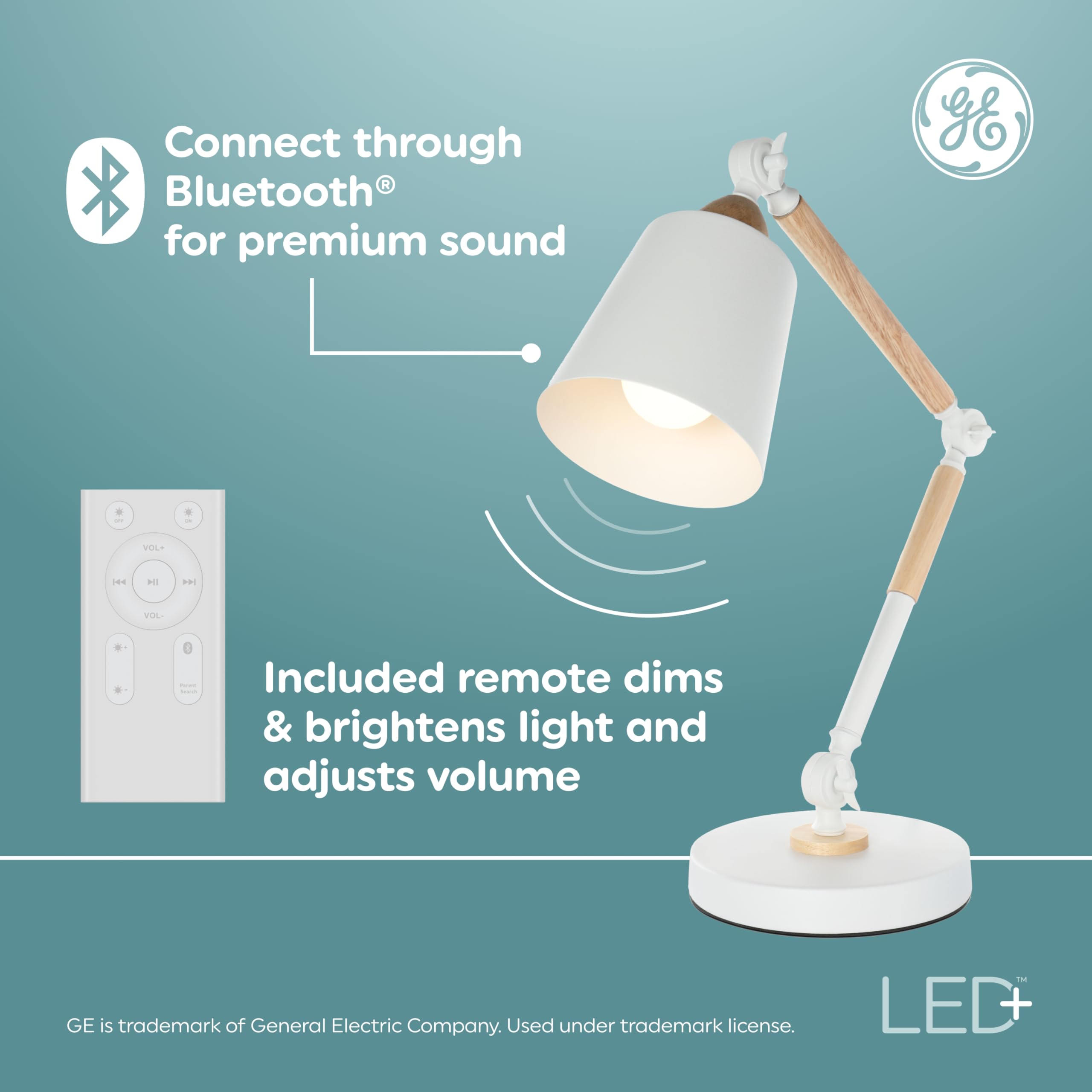 Ge Led+ Color Changing Speaker Led Light Bulb With Remote, Br30 Indoor Floodlight Bulb, Daylight And Multicolor (1 Pack)