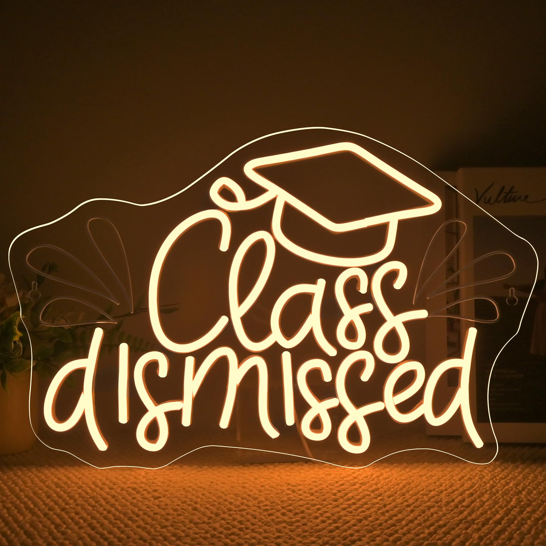 Nosun Class Dismissed Neon Sign Class Neon Signs For Wall Decor Warm White Led Signs For Classmates Friends Family Usb Neon Word Sign For Party Club Light Up Sign The Best Gift For Graduating Friend