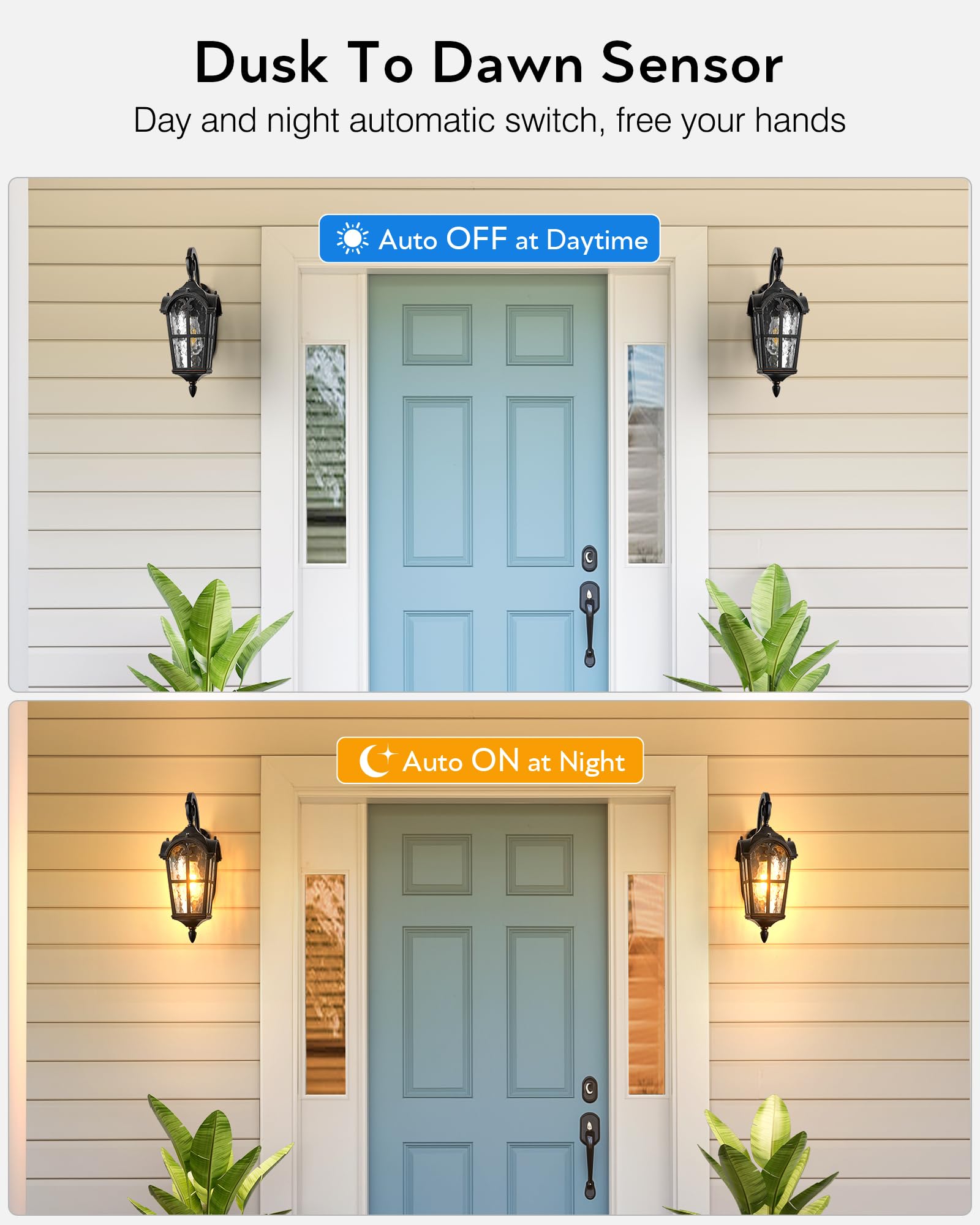 VIANIS Dusk to Dawn Outdoor Lighting, 2-Pack Aluminum Porch Lights, Vintage ORB, Model V8113D, Oil Rubbed Bronze Finish