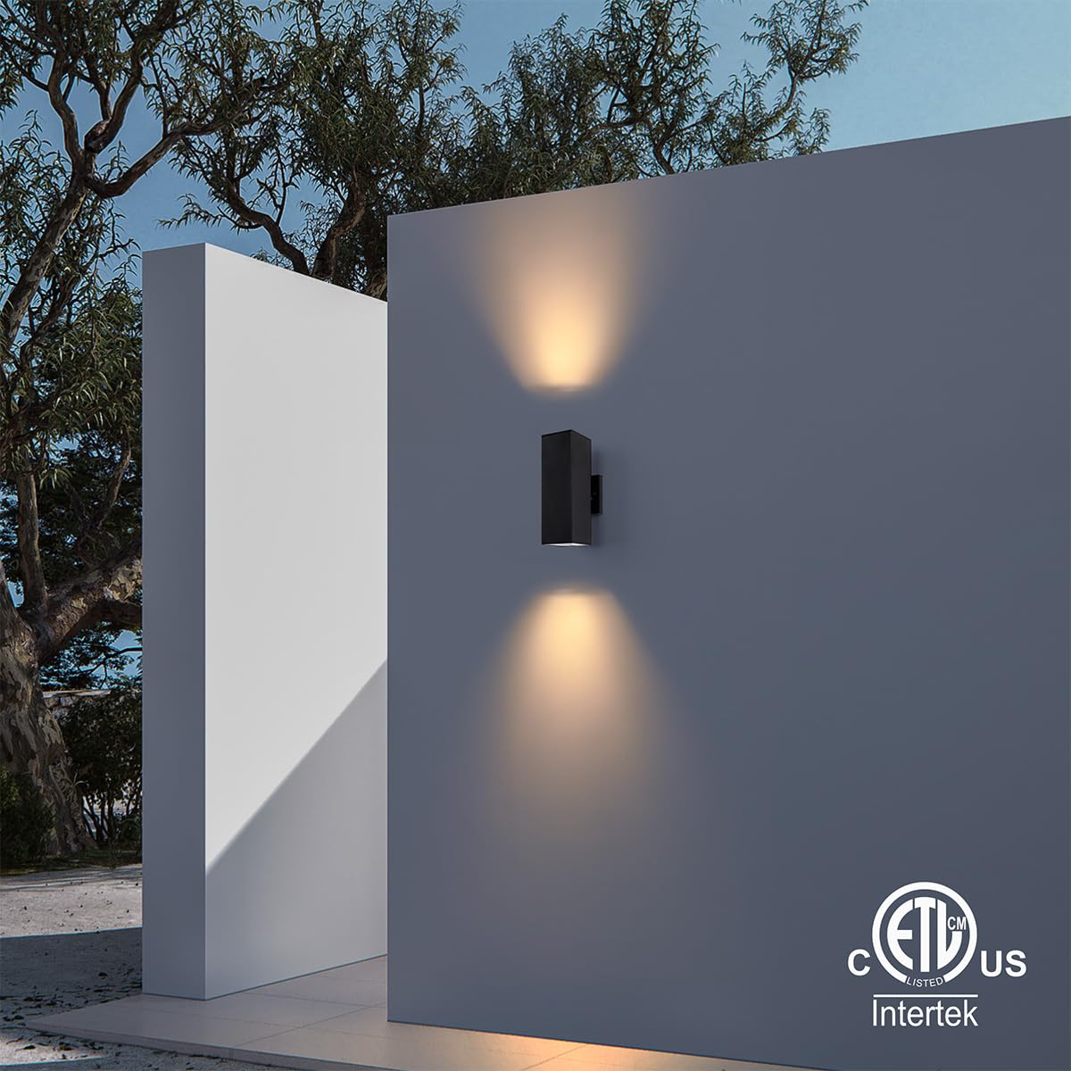 Mirrea Modern Outdoor Wall Sconce - 4 Pack Waterproof Matte Black Aluminum Patio Lights
