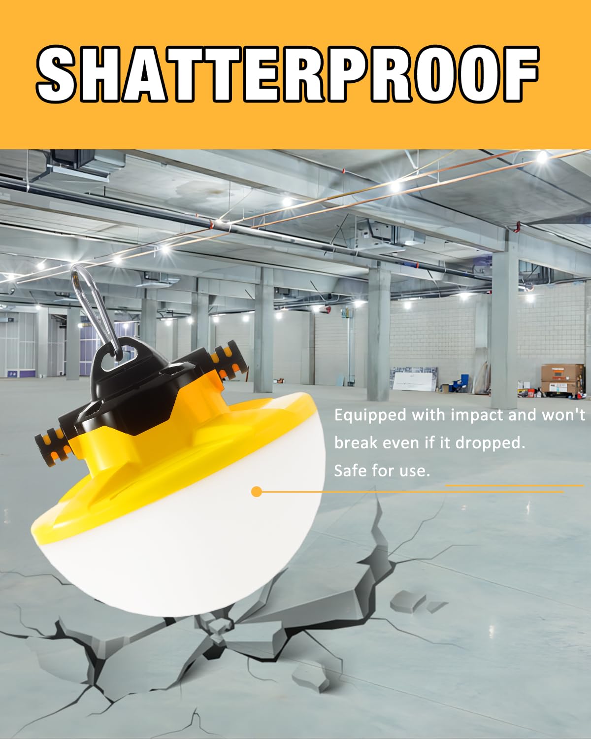 Jc-Lgl 100Ft Construction String Light 130W 16000Lm, 5000K Industrial Grade Led String Work Lights, Ip65 Waterproof Temporary Li
