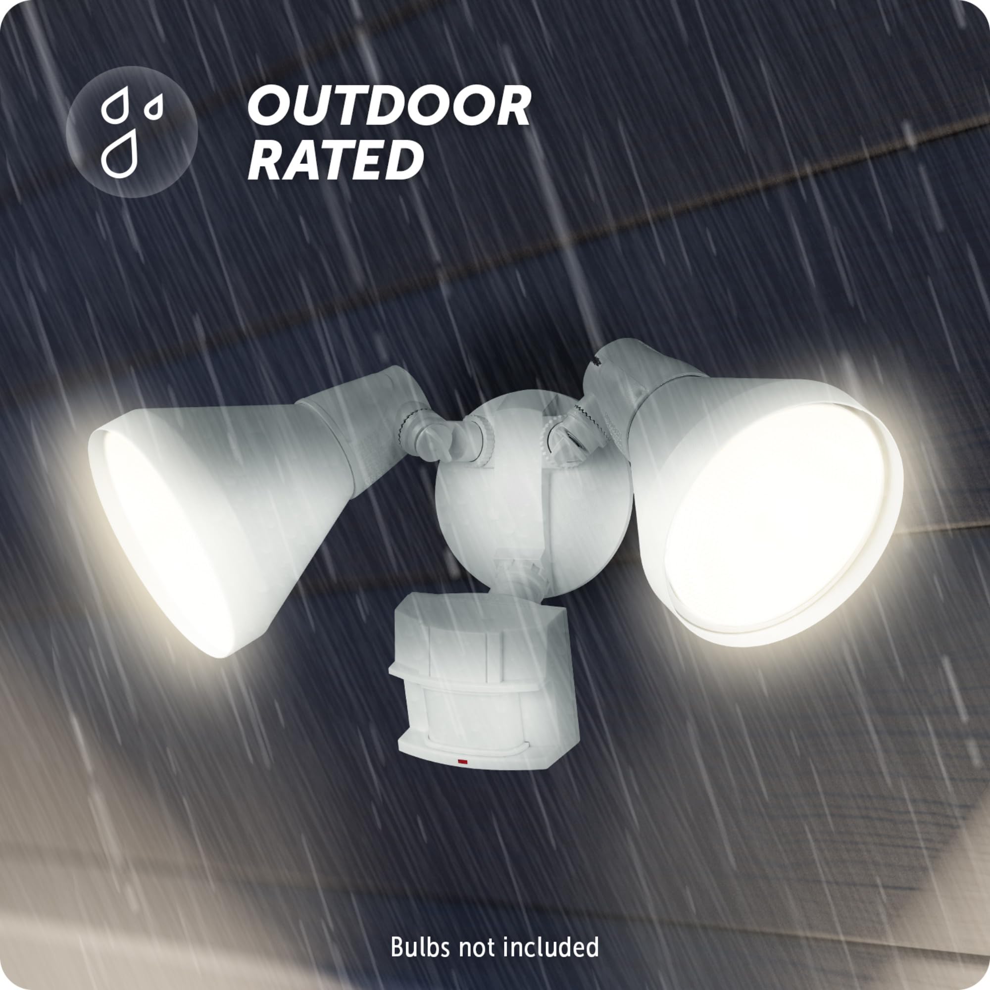 Globe Electric 17000273 180-Degree 240 W Twin Head White Hardwired Motion Sensor Security Flood Light, Spotlight, Outdoor, Outside House Lights