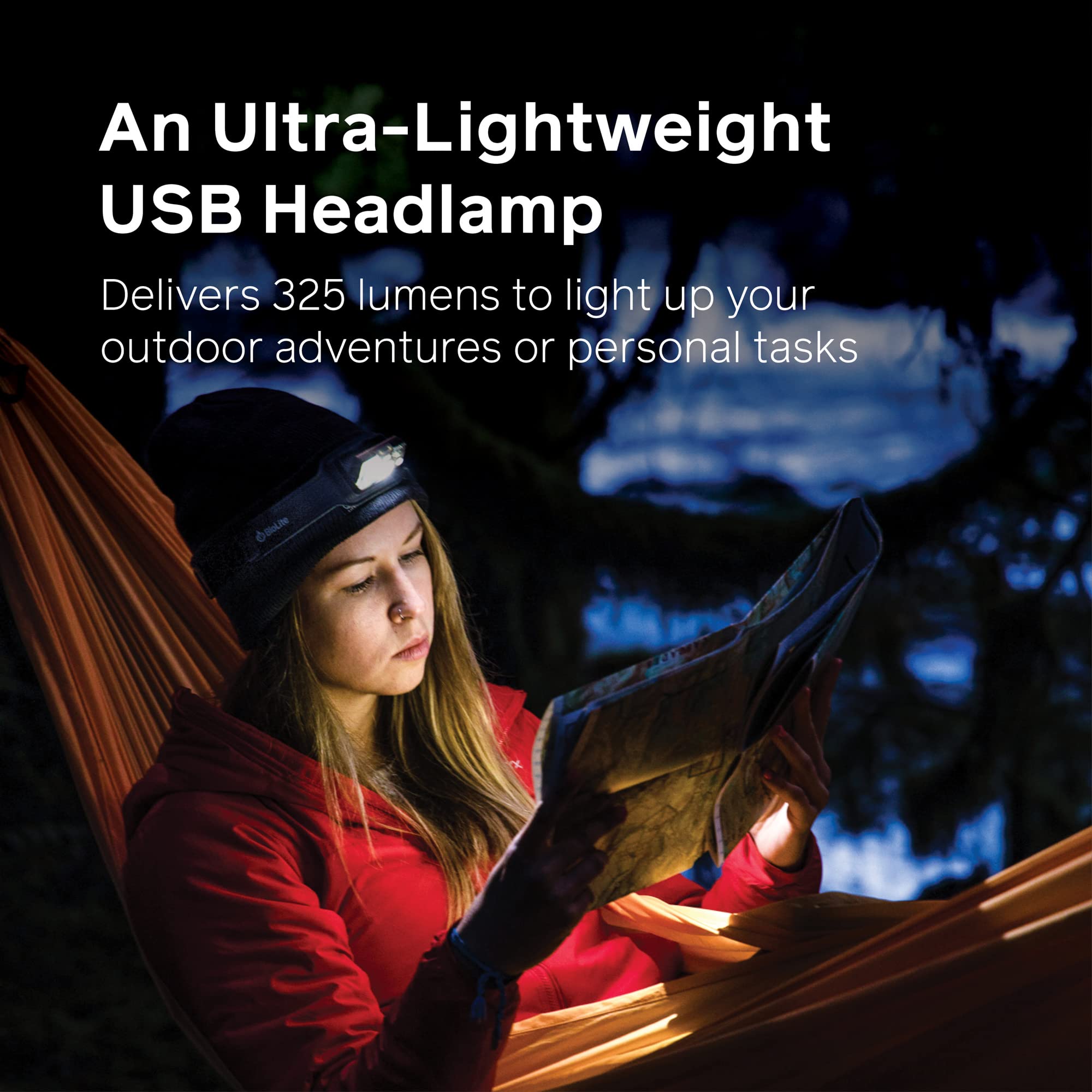 Biolite, Headlamp 325 - Lightweight & Bright Usb Headlamp