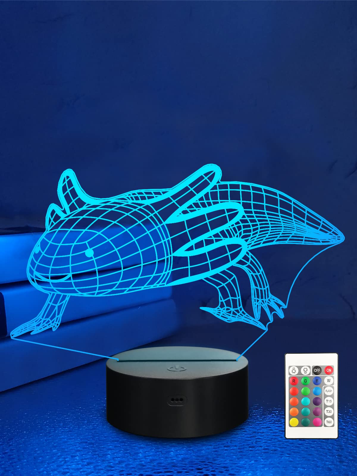 Lampeez Axolotl Gifts 3D Axolotl Lamp Night Light 3D Illusion Lamp For Kids, 16 Colors Changing With Remote, Kids Bedroom Decor