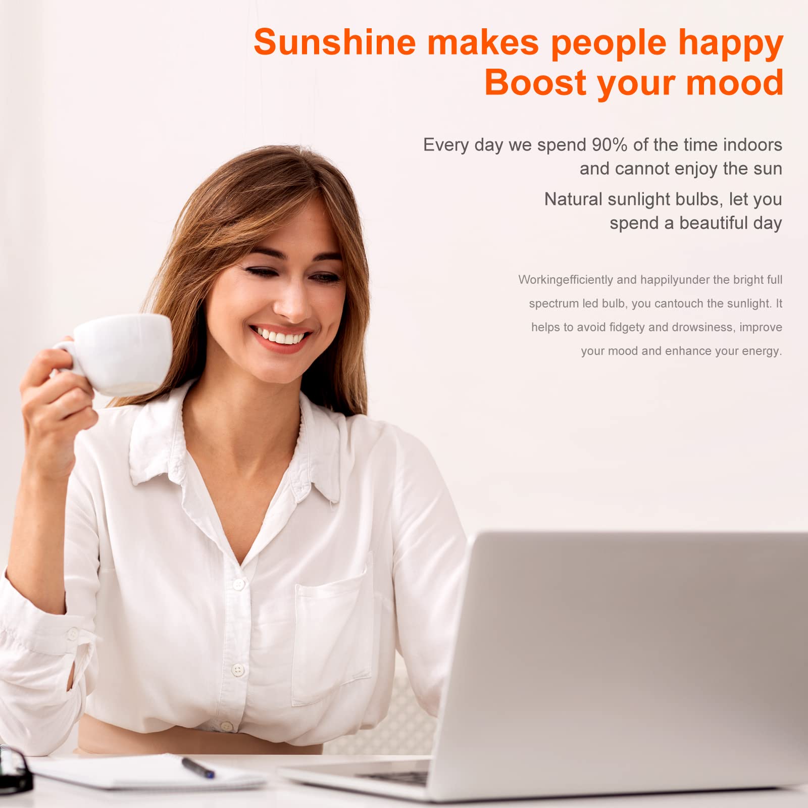 Bqhy Led A19 Light Bulb 100W Equivalent, 13W, 5000K, Cool White, 2 Pack