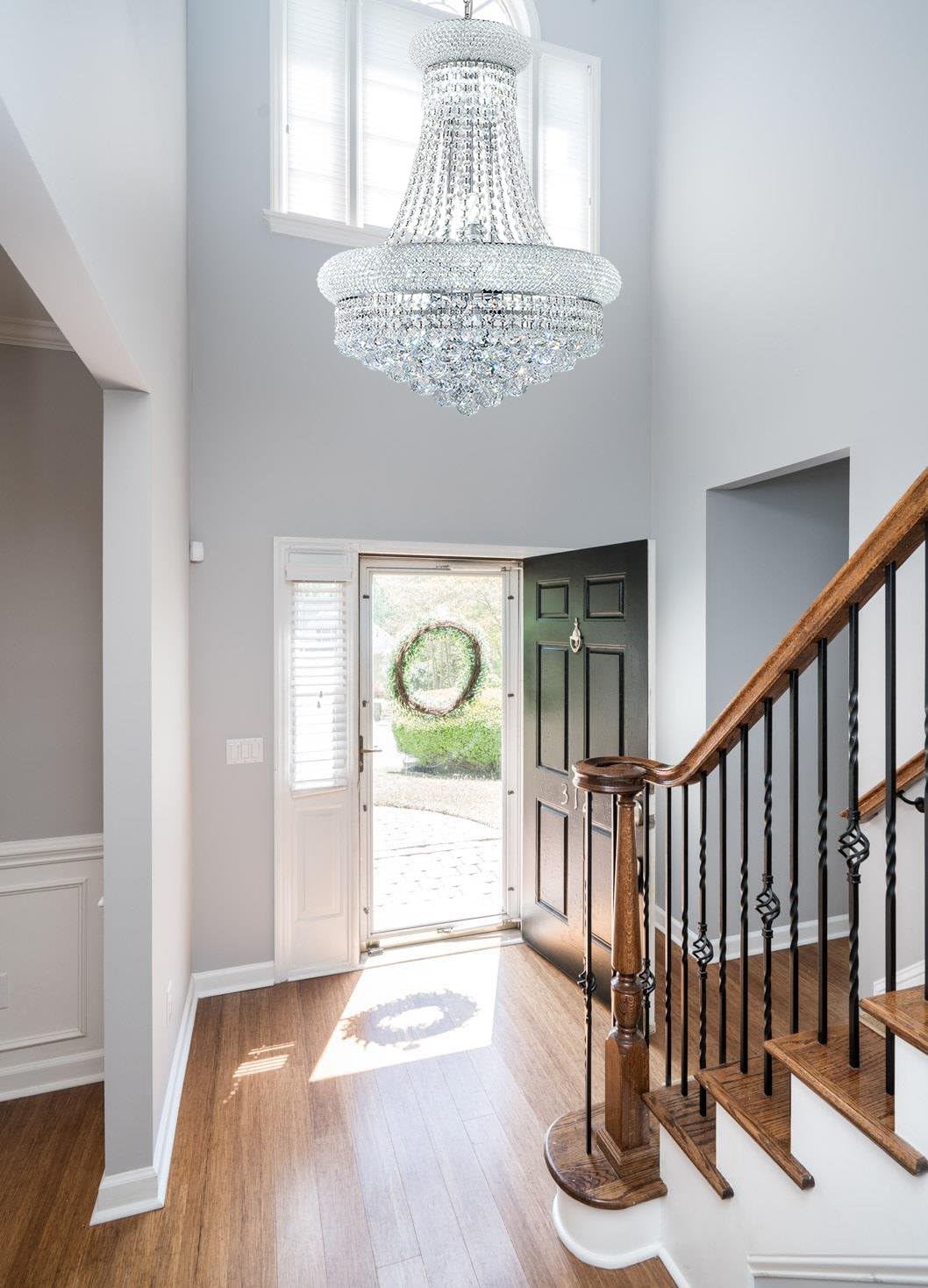 Chandiry 12 Lights Chrome Finish Empire Crystal Chandelier Lighting For Dining Room Living Room Foyer Hallway Bedroom Entryway (