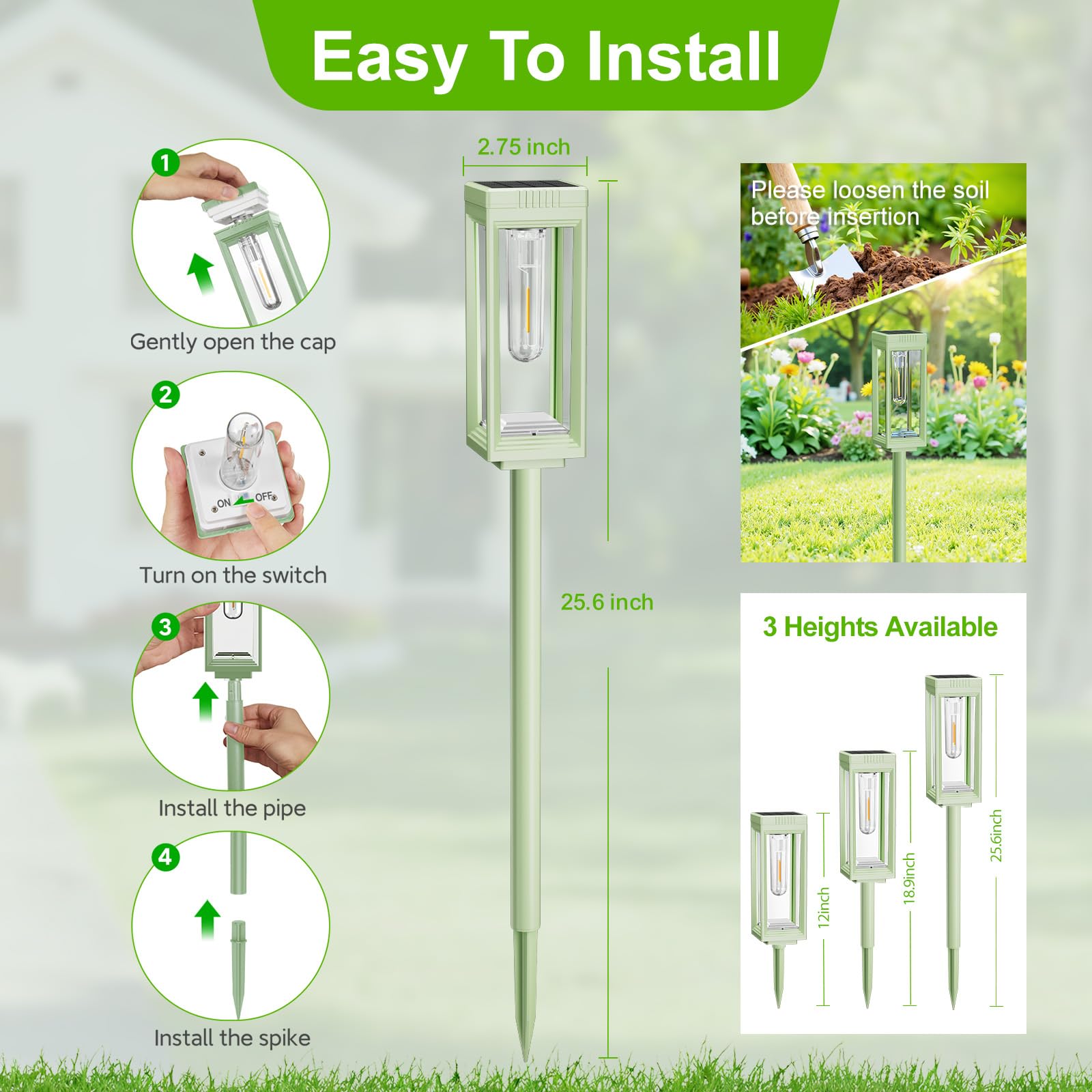8 Pack Solar Pathway Lights Outdoor  Bright Solar Lights Outdoor Waterproof  Auto On/Off  15+ Hours Runtime  Garden Lights Solar Powered Lighting For Pathway Yard Garden Walkway  Warm White