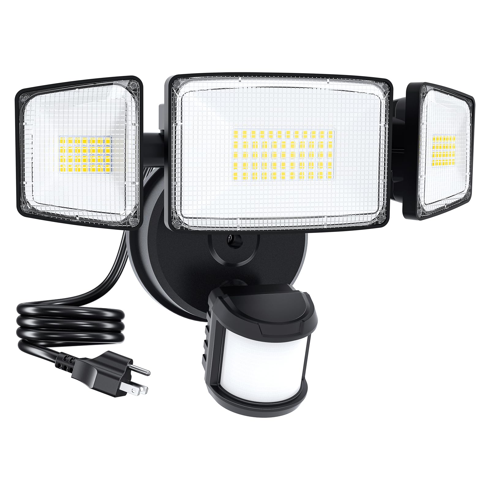 Meloght 75W Motion Sensor Outdoor Lights Plug in, Led Flood Lights Outdoor Dusk to Dawn, 7500LM Security Lights Motion Activated