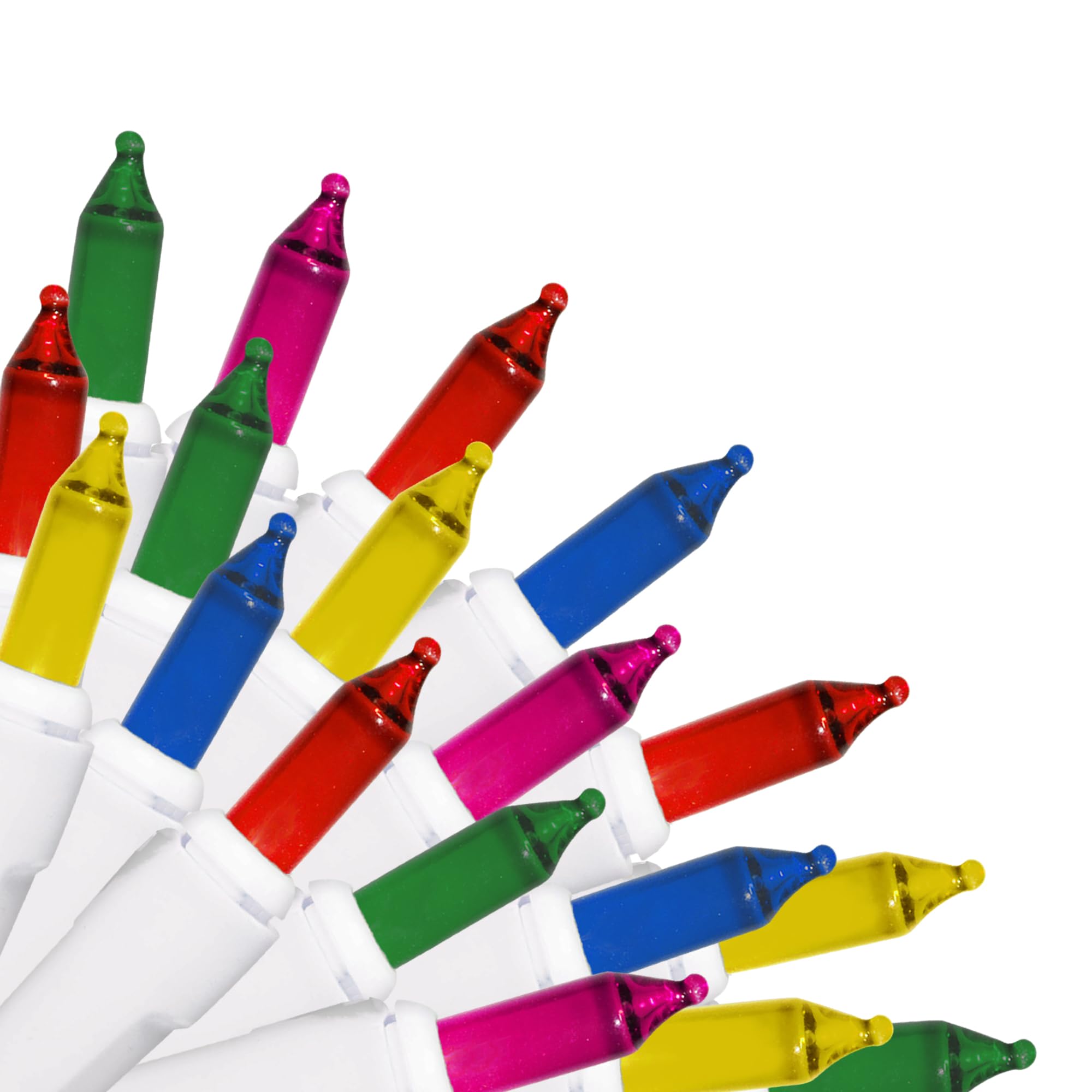 Brite Star Mini String Christmas Lights, 100 Count, 22ft, Multicolor, White Wire, Model 37-370-20, Indoor/Outdoor, Set of 2