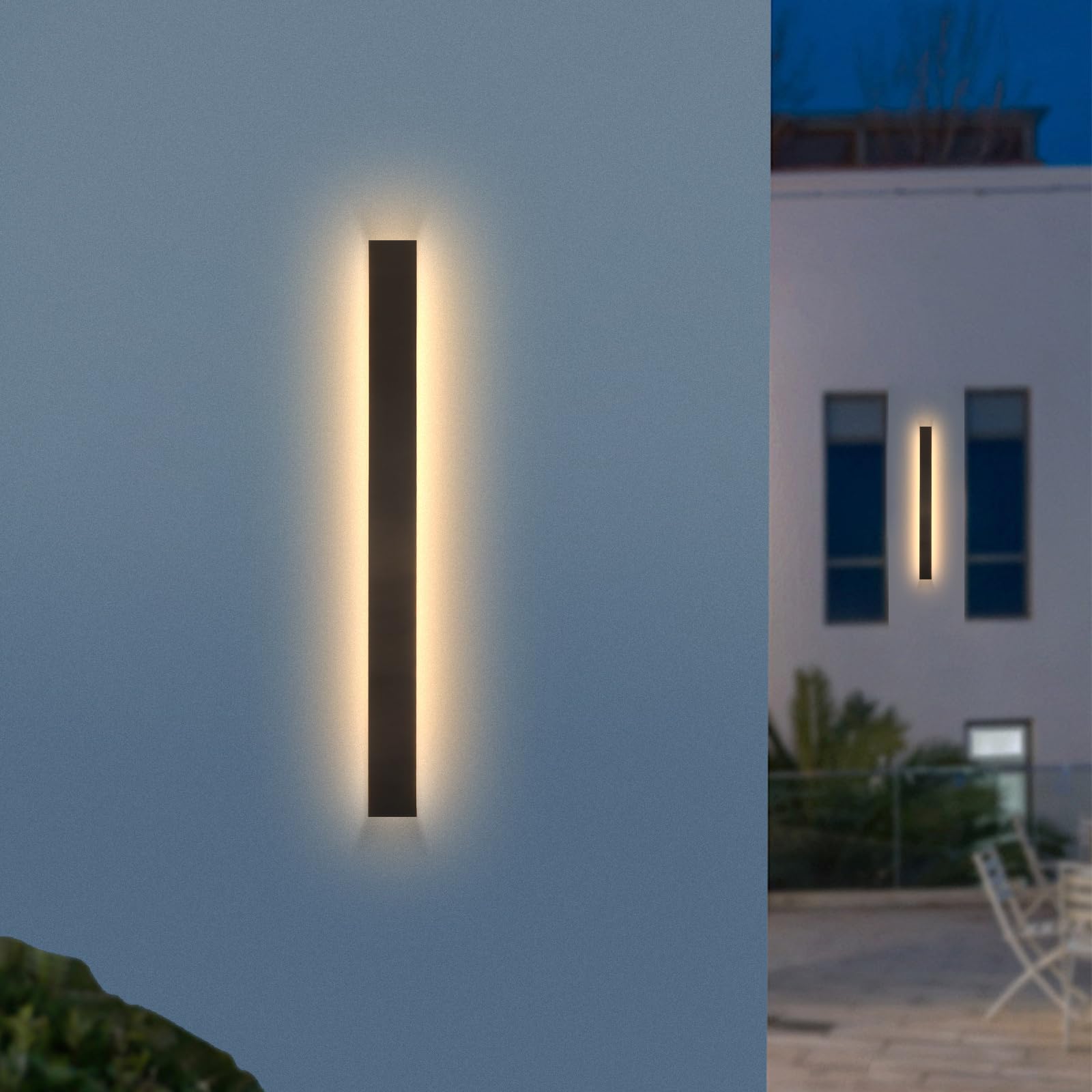 2 Pack Modern Wall Sconce,31.5 Inch Outdoor Wall Lights,Waterproof Ip65 Long Linear Porch Exterior Lights,3000k Light Fixture Ou
