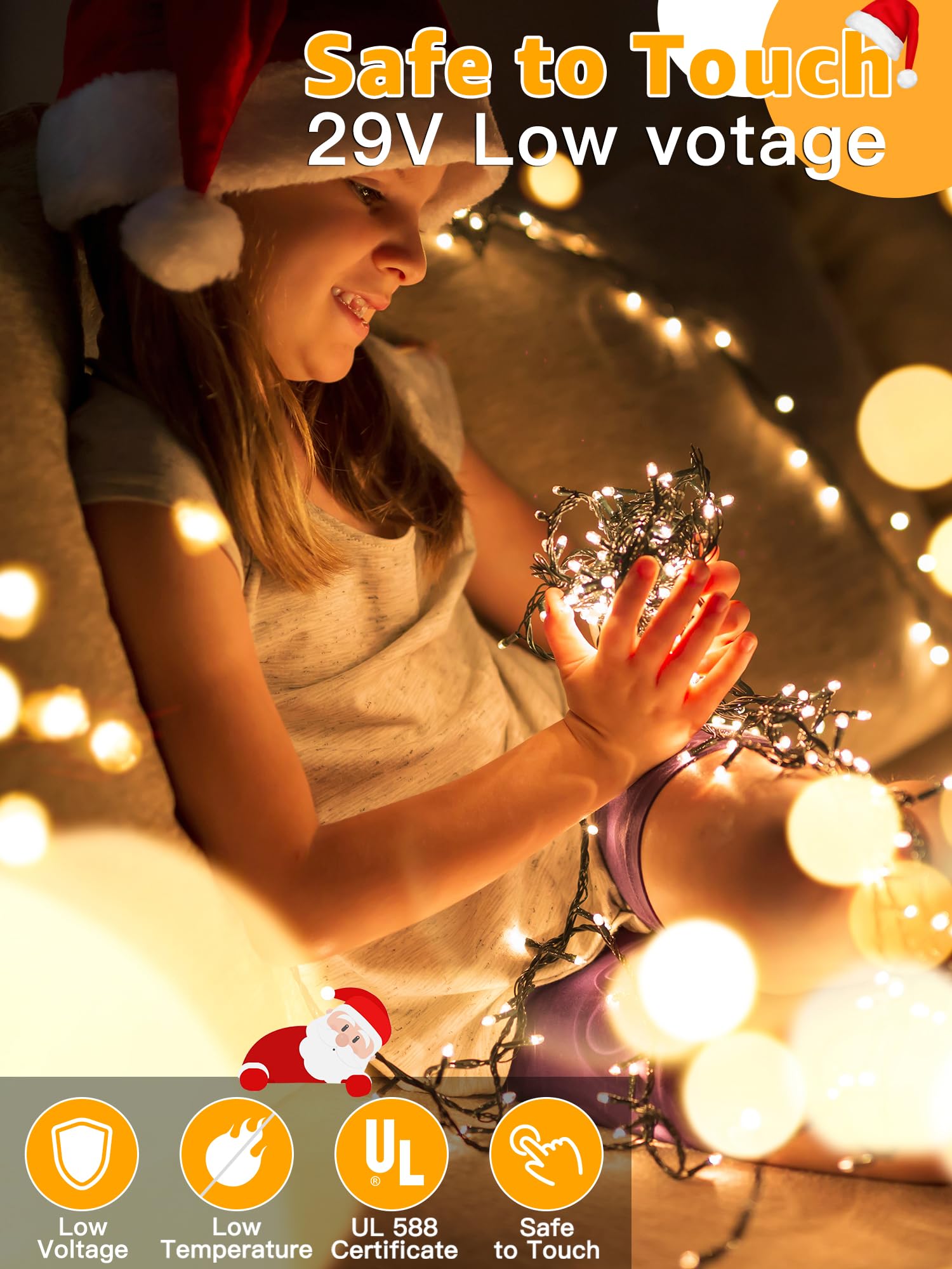 Brightchristmas 1000 Led Waterproof Outdoor String Lights, Warm White, 328 Ft, With Remote & Timer, 8 Dimmable Modes, Model Nya1000A