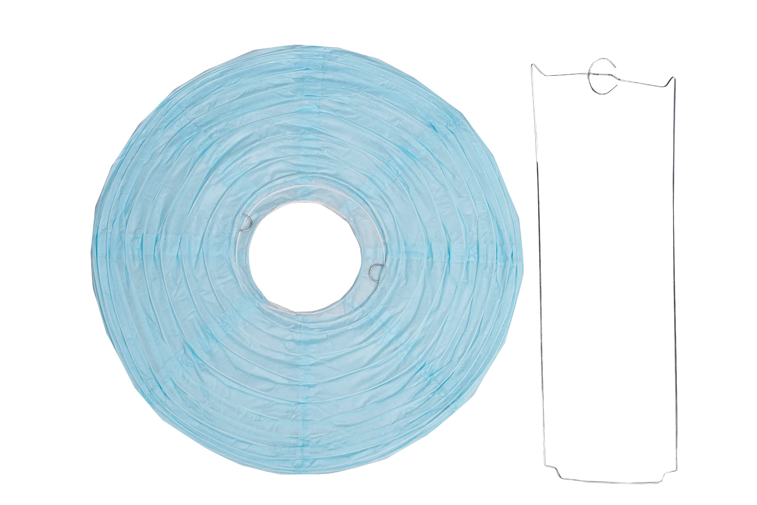 Pack Of 3 Round Paper Lanterns Lamp Wedding Birthday Party Decoration (Baby Blue, 16''/40Cm)